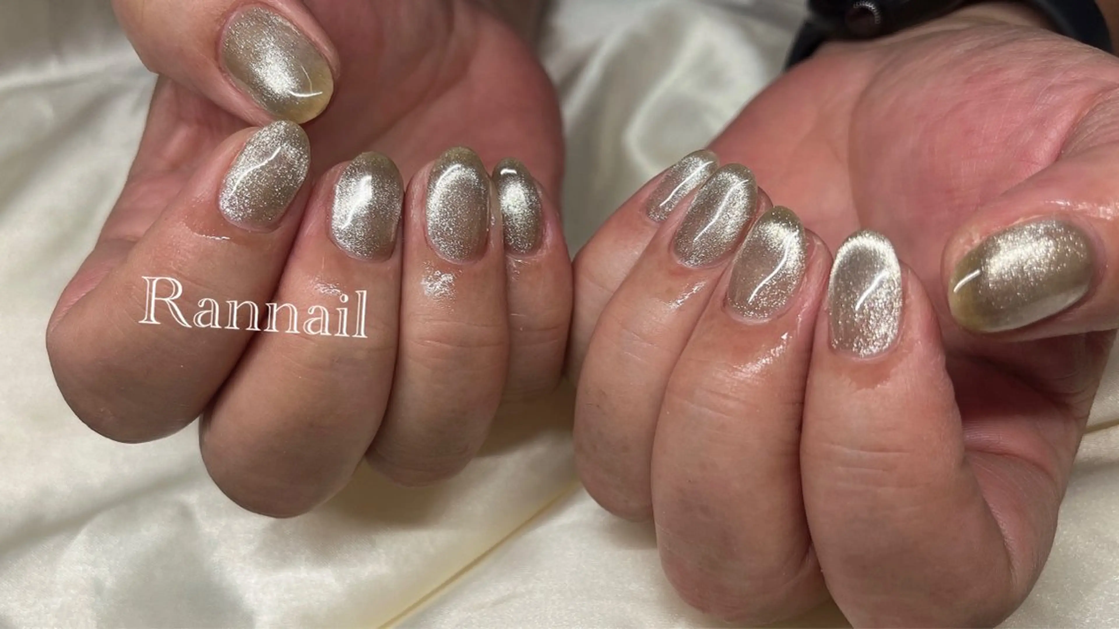 ネイル フレンチネイル マグネットネイル マグネットフレンチ ハンドネイル Ran Nailのネイルデザイン