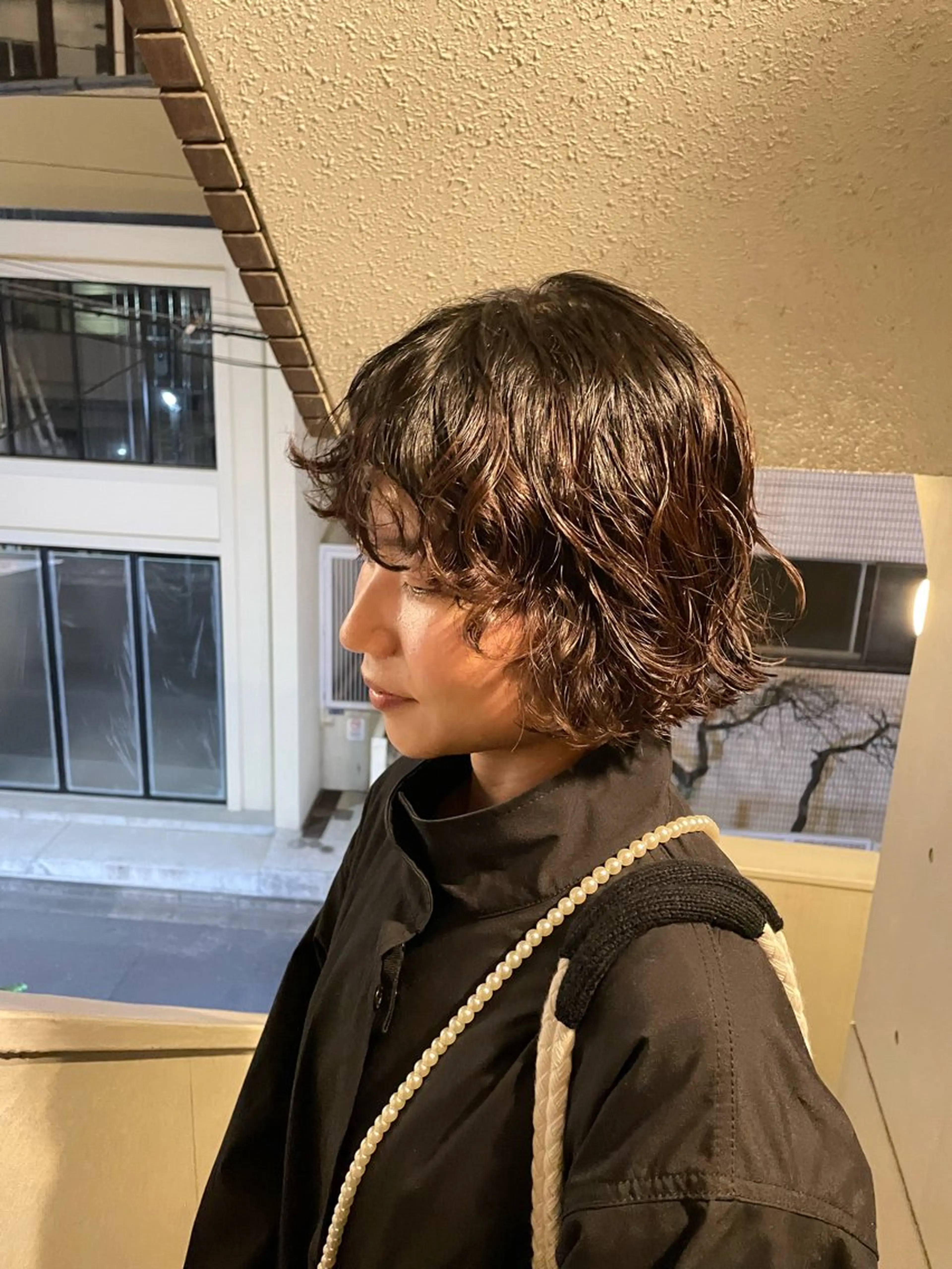 ショート パーマ ボブレイヤー ボブ レイヤーカット カット パーマ s.hairsalon所属・S.表参道/ 菜々海のヘアスタイル