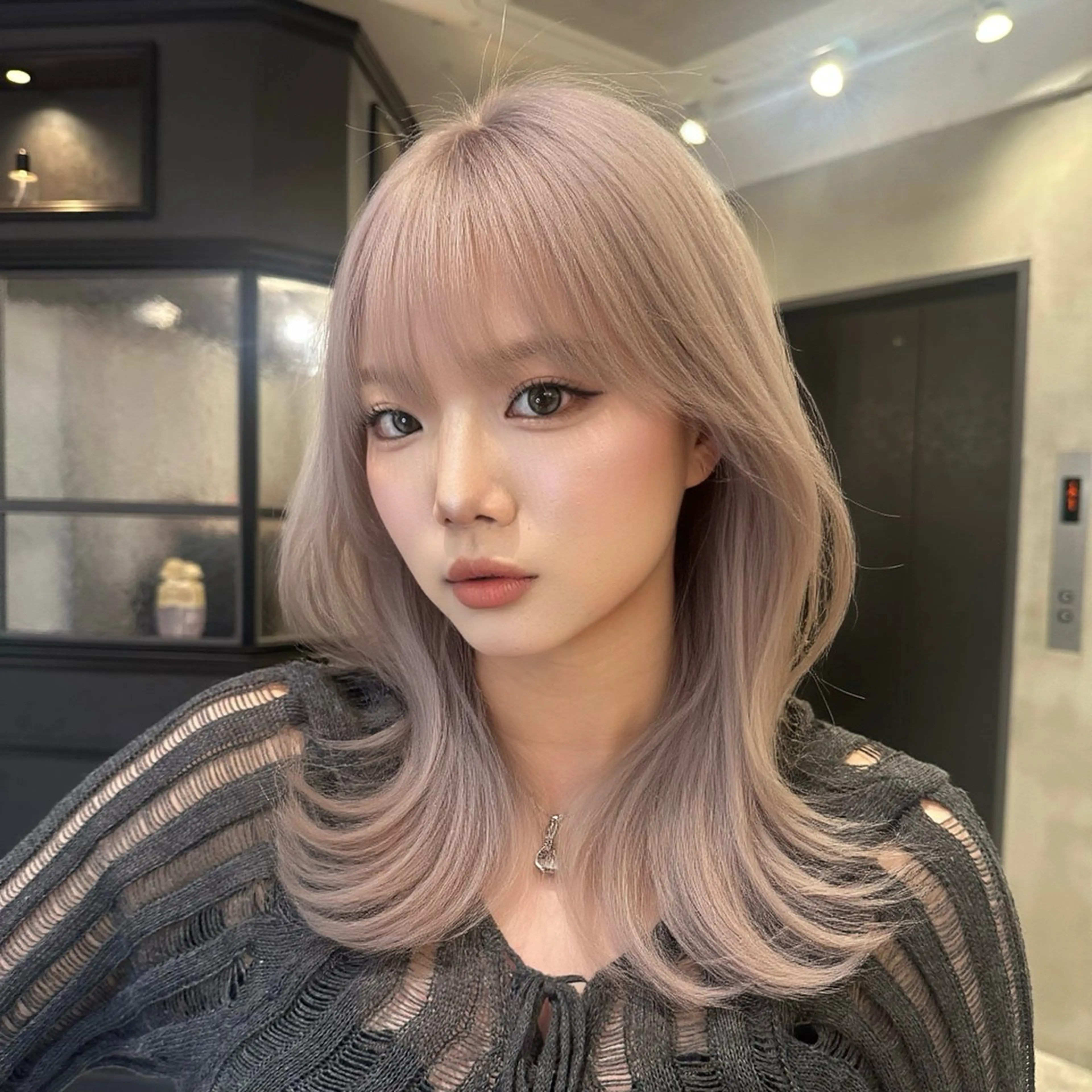 ミディアム カット ヘアカラー トリートメント 韓国/ボブ/レイヤー /髪質改善/まさ❣️のヘアスタイル