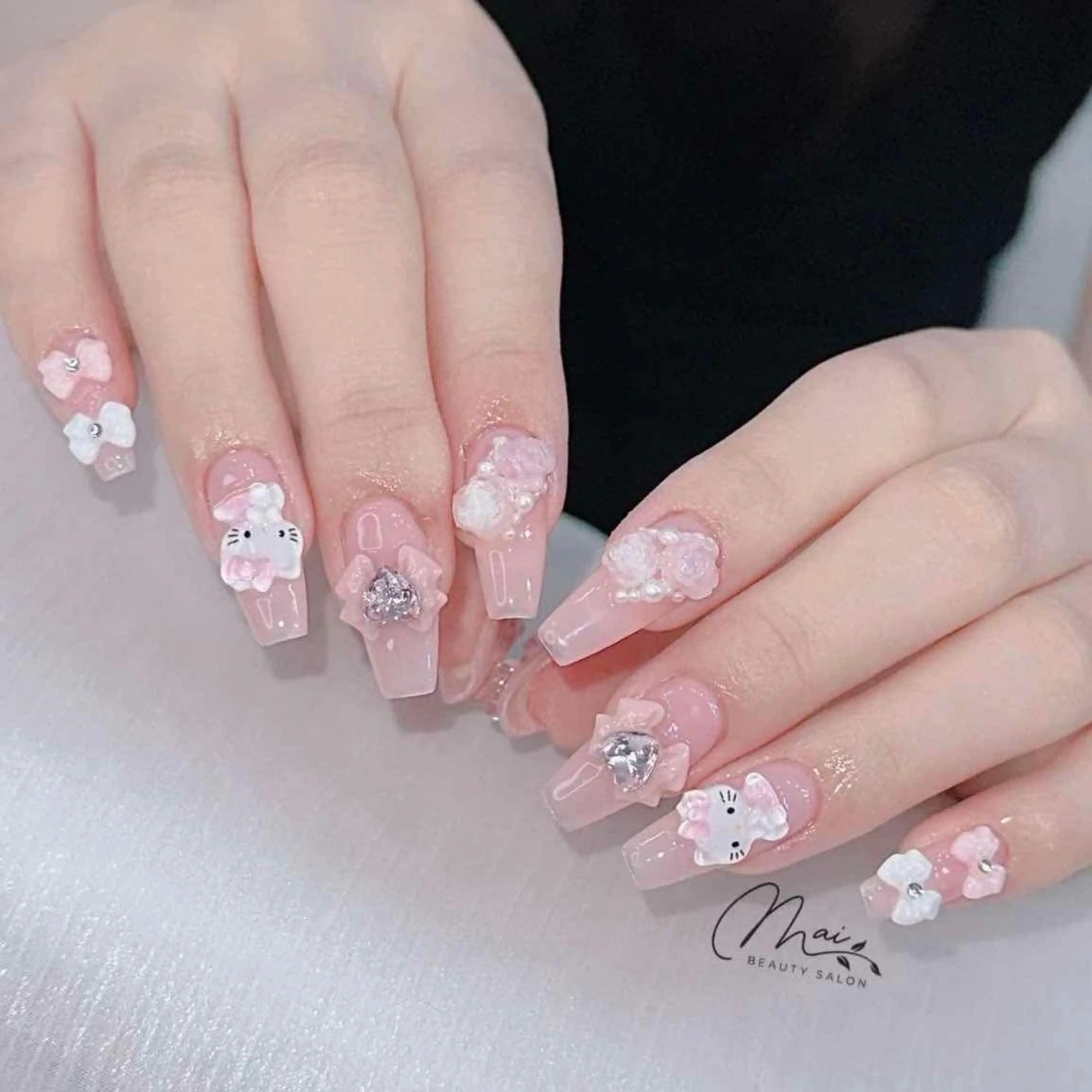 ネイル オーロラネイル チークネイル 長さ出し フラッシュネイル フットネイル MaiBeauty To  Toのネイルデザイン