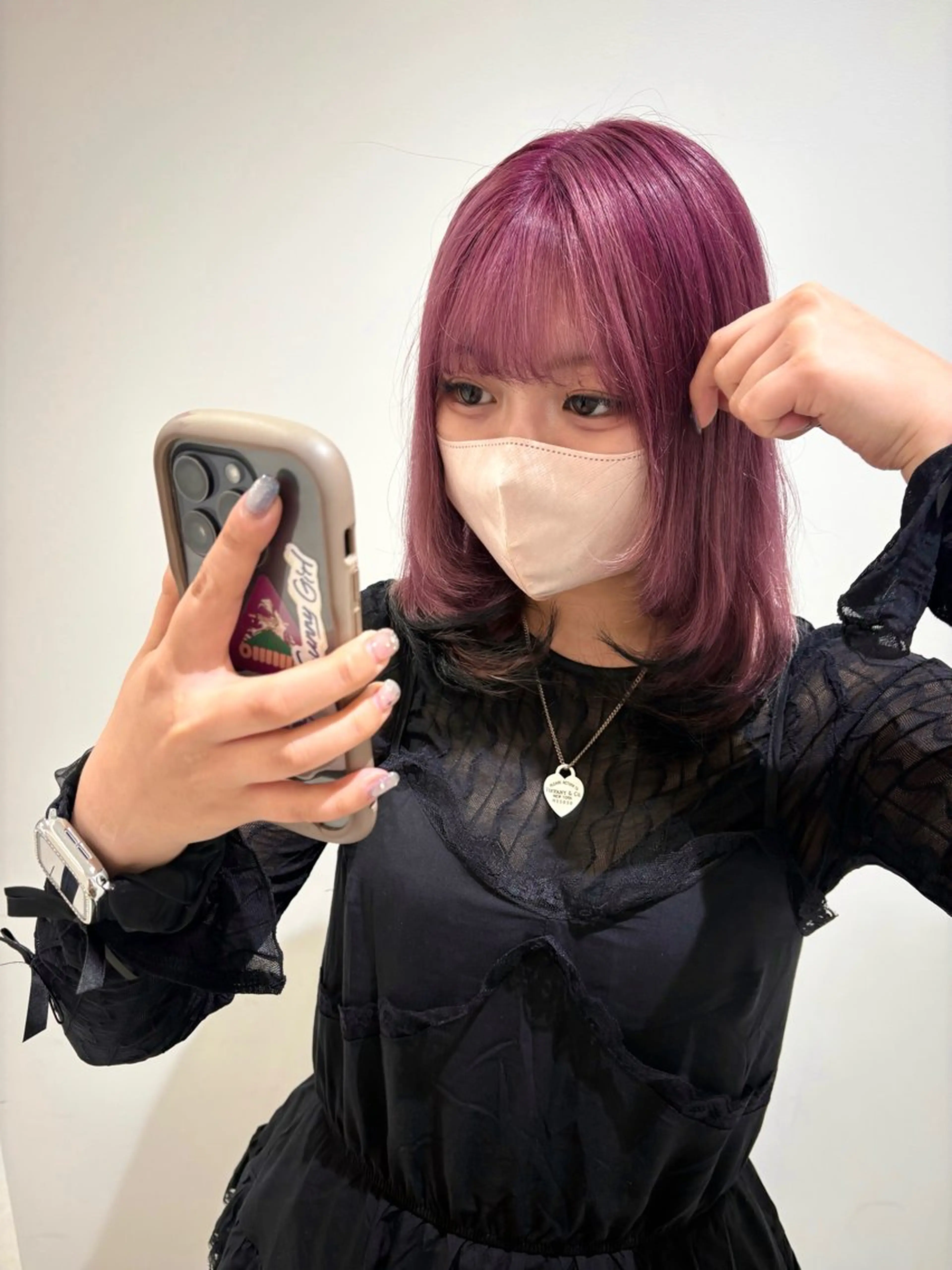 ミディアム カラー 💗暖色/ブリーチ/ レイヤー/横浜/メイのヘアスタイル