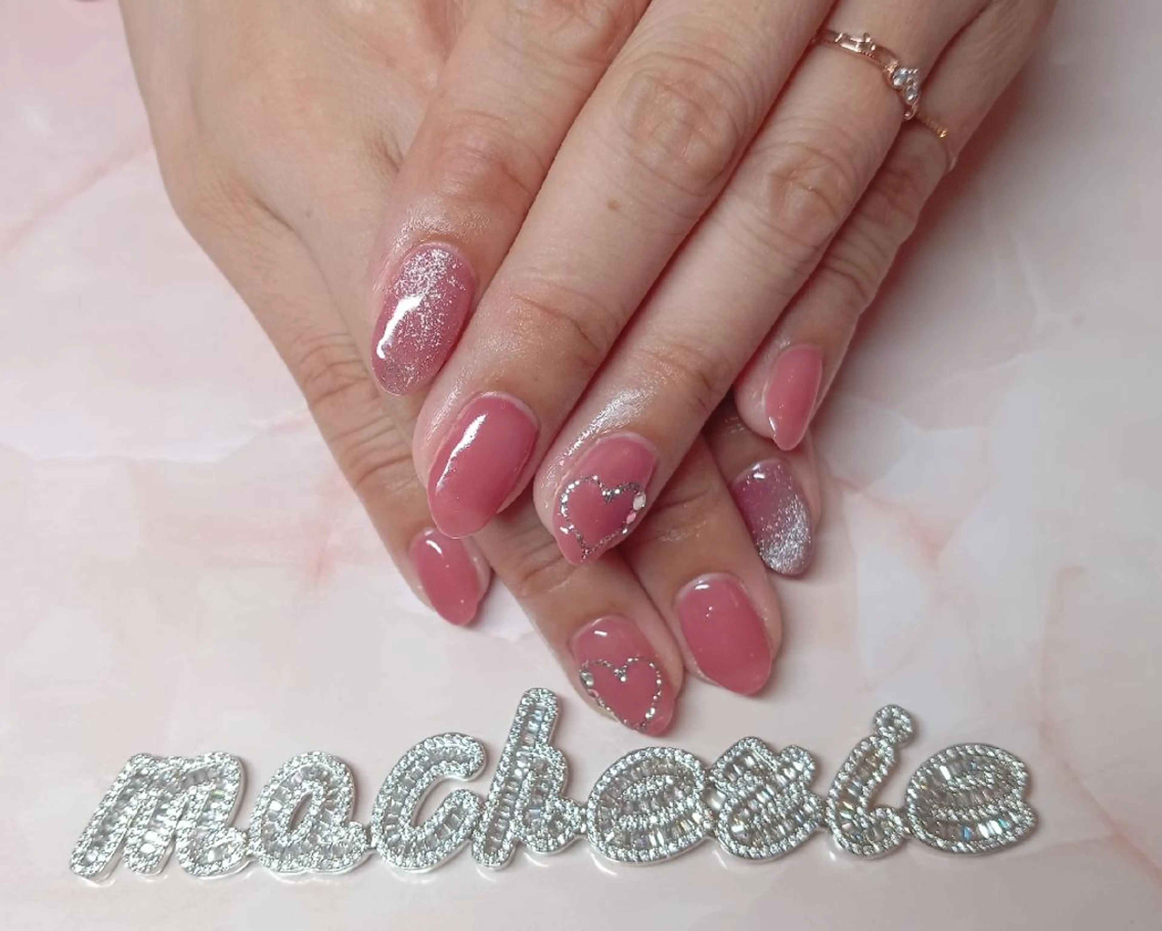 ネイル ハート ハンドネイル Nail Salon macherieのネイルデザイン