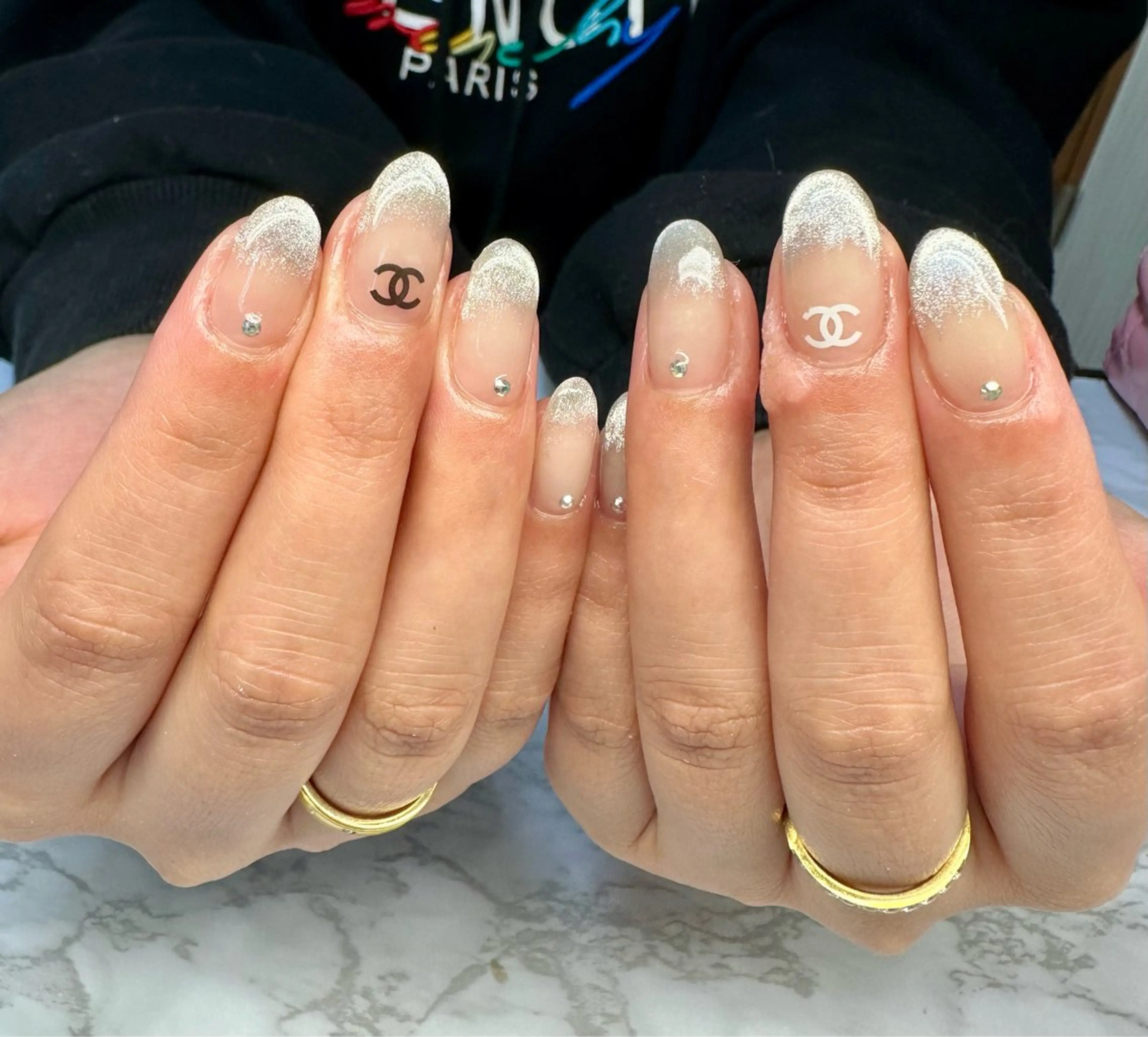 ネイル マグネットネイル ニュアンスネイル シンプルネイル 春ネイル M.N_ nailのネイルデザイン