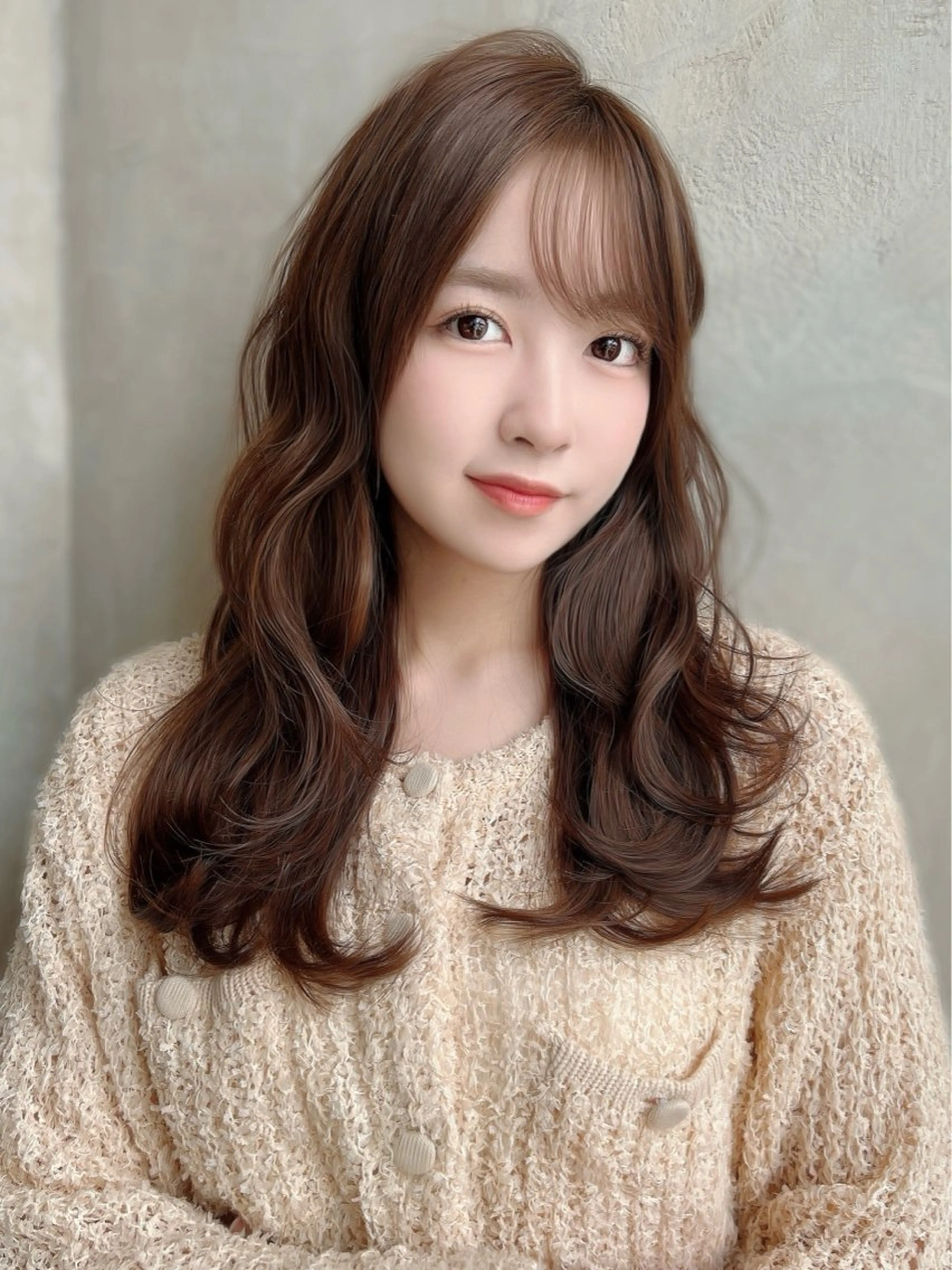 セミロング カラー パーマ カット ヘアカラー トリートメント 新宿✨顔周りカット 韓国ヘア/坂本亜裟海のヘアスタイル