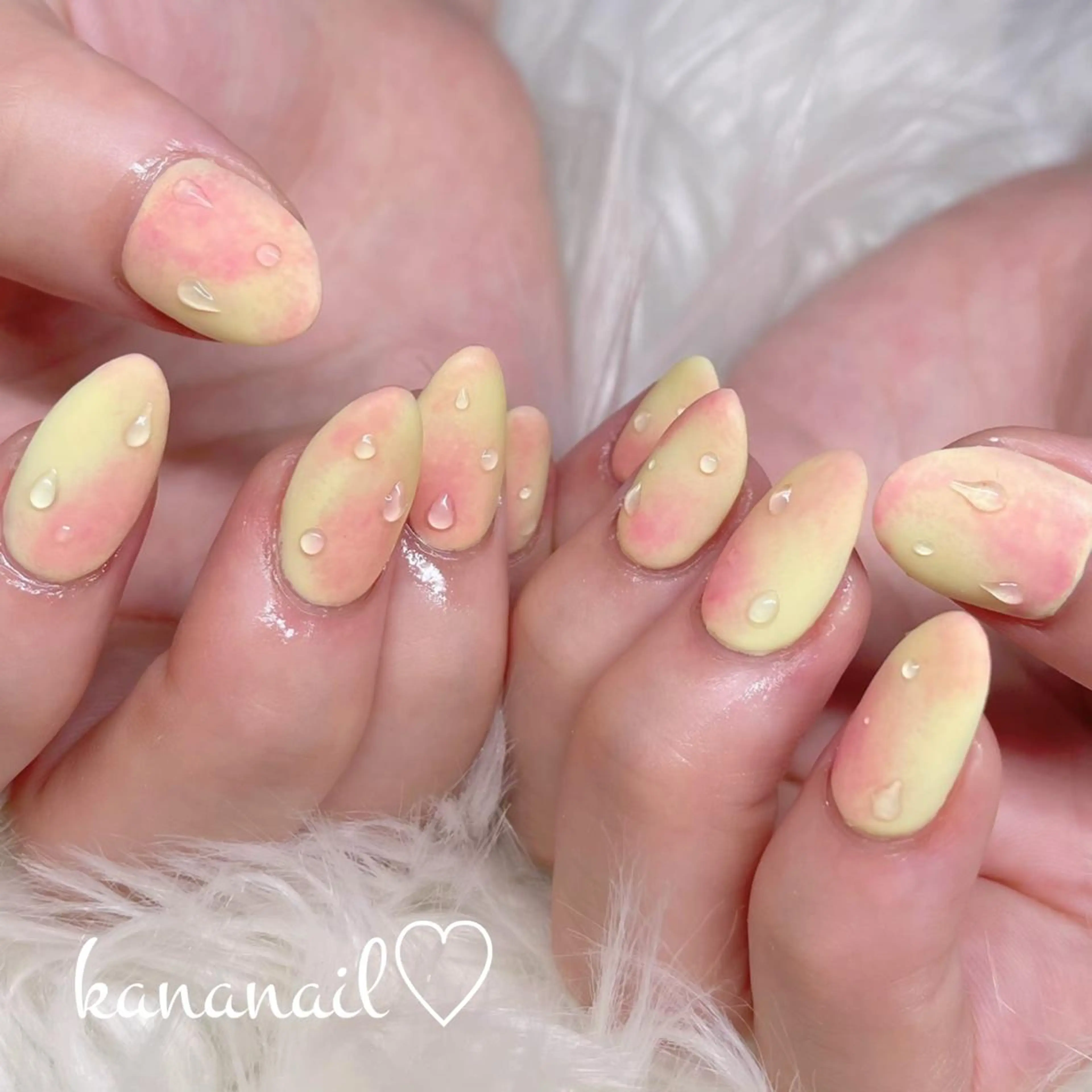 ネイル ピンク 夏ネイル 黄色 kananail ♡のネイルデザイン