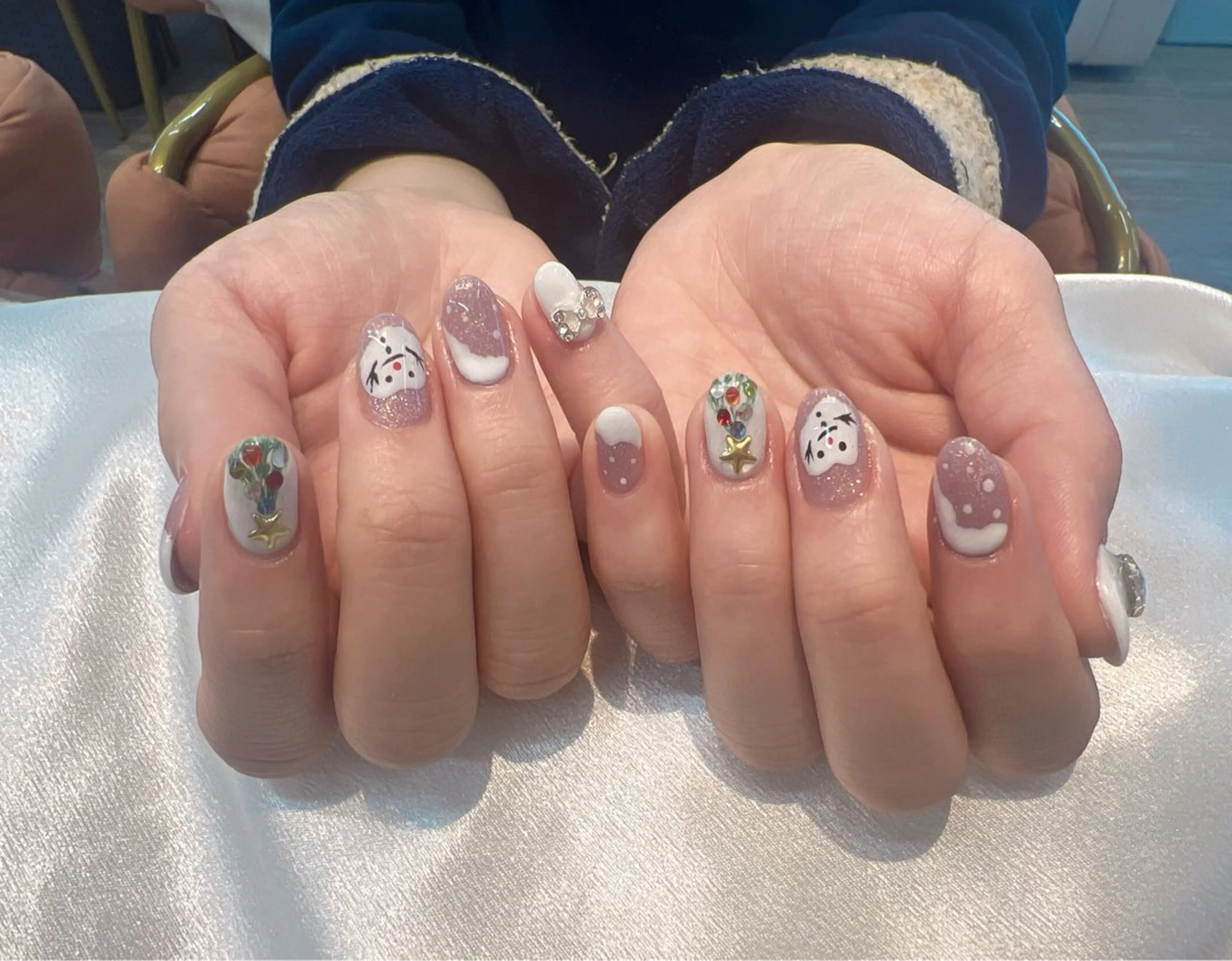 ネイル チークネイル 長さ出し ジェルネイル マグネットネイル 持ち込み ハンドネイル ラッキーネイルサロン 西川口東口店のネイルデザイン