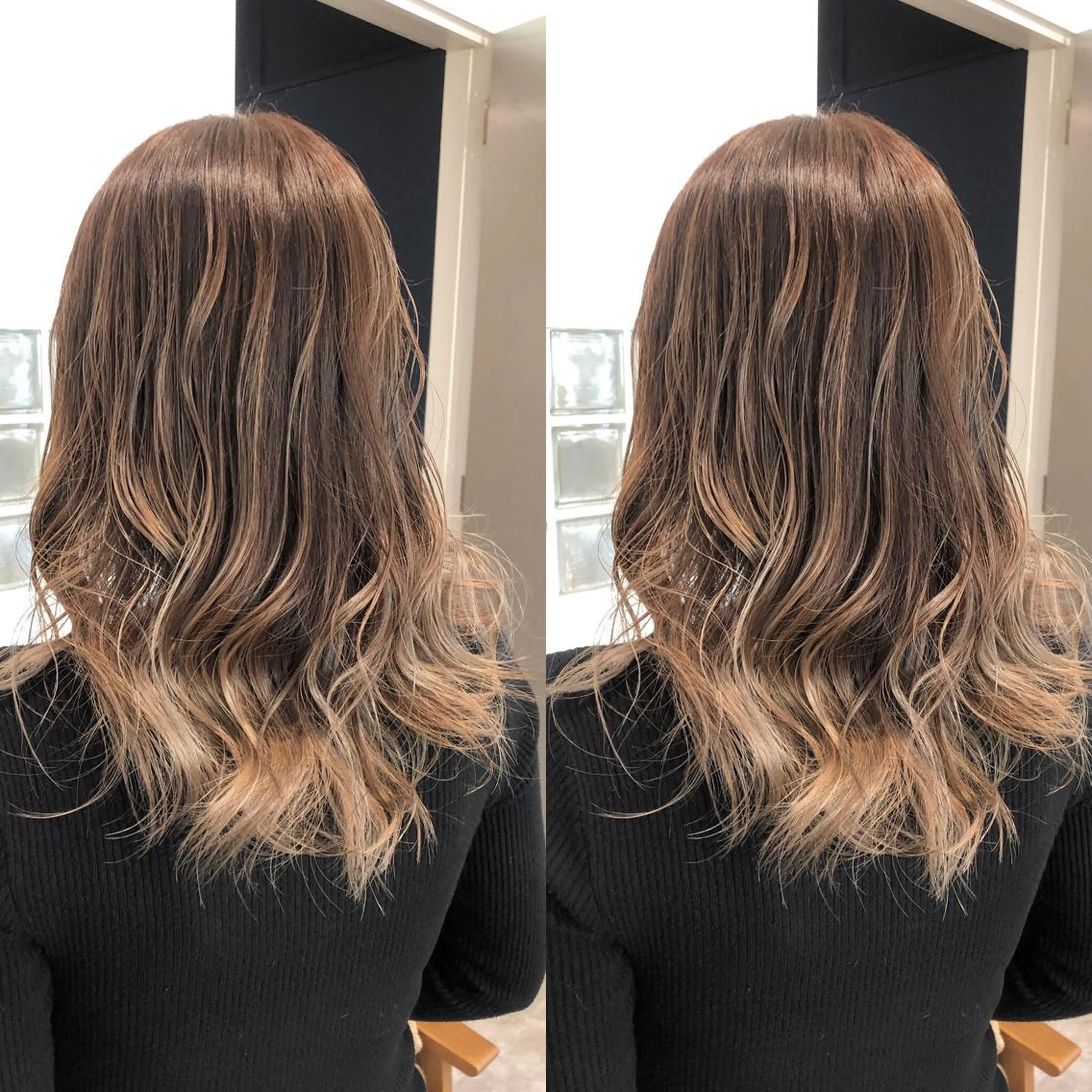 ミディアム カラー バレイヤージュ ブリーチ レイヤーカット ヘアカラー JILBLAN京都 ショート/ハイライトのヘアスタイル