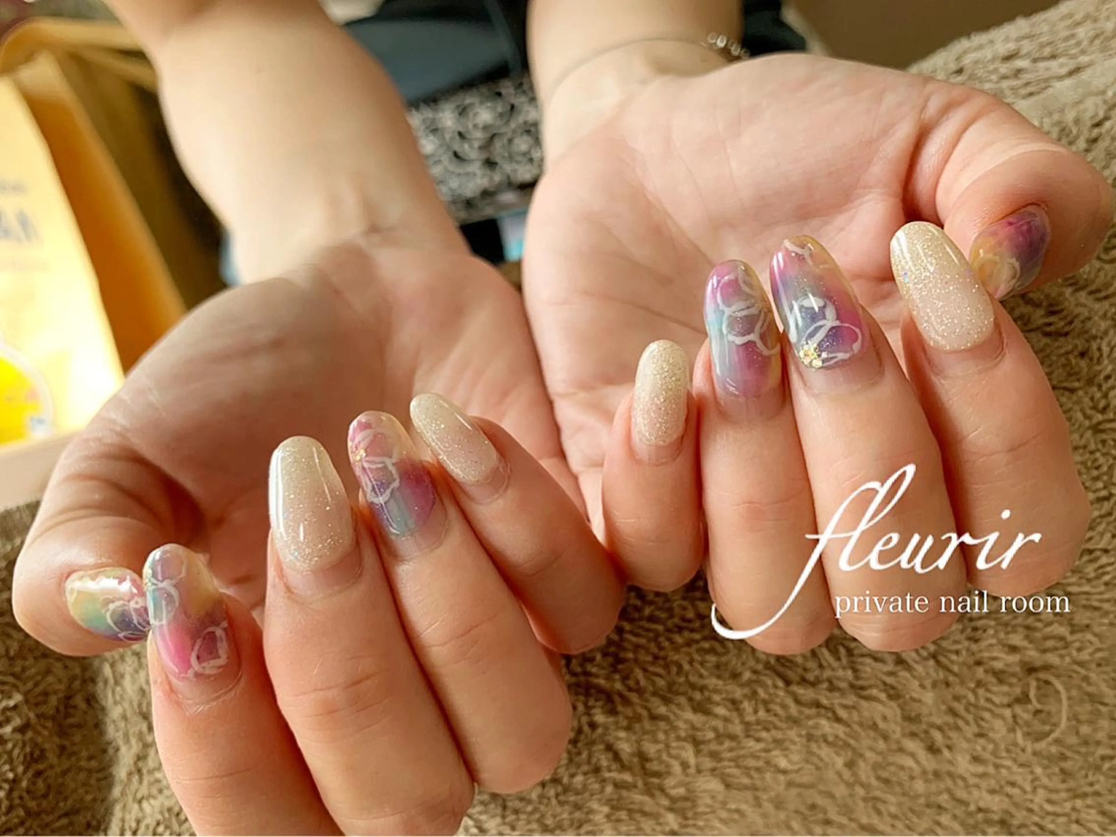ネイル フラワーネイル フルリール 【プライベートサロンのネイルデザイン