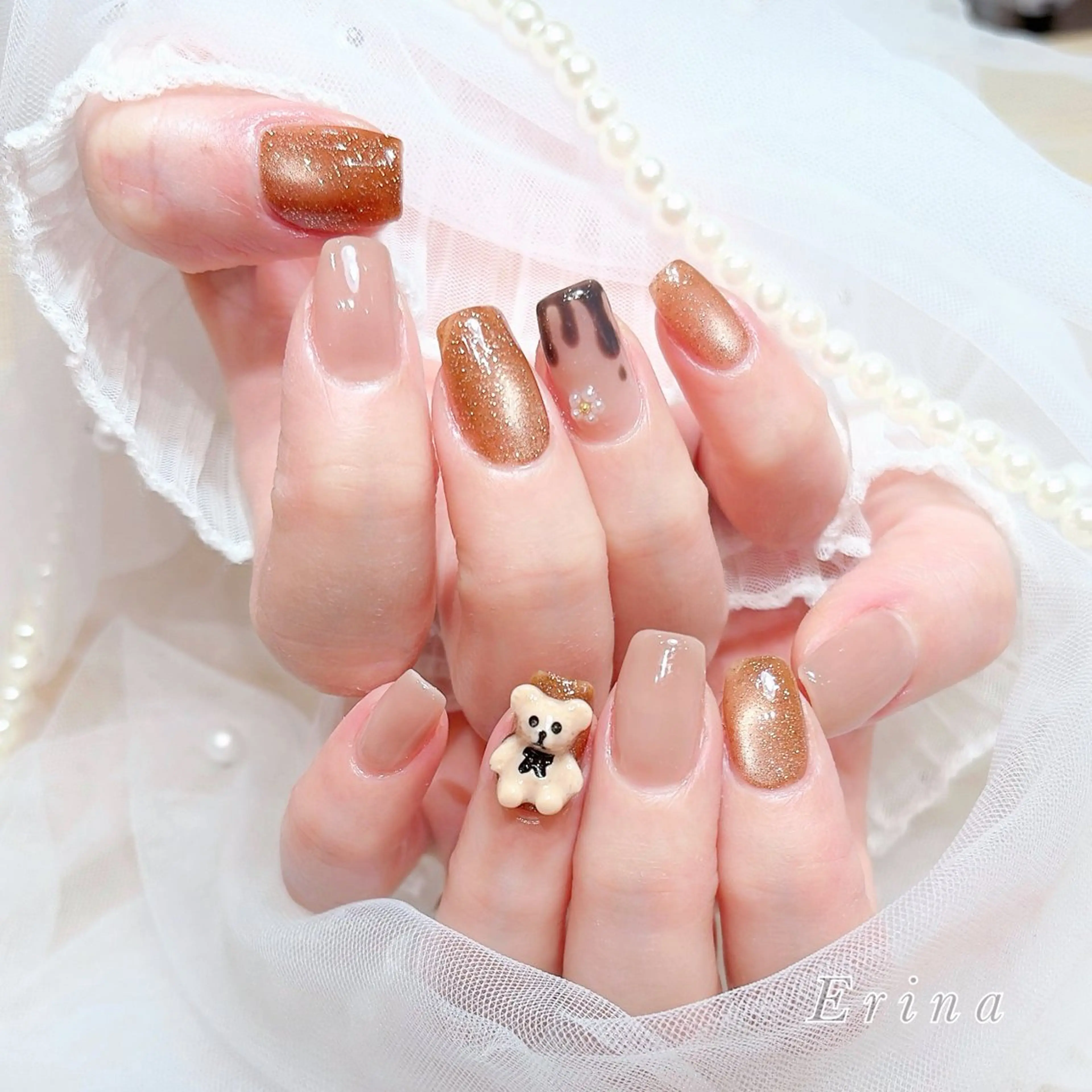 ネイル Erina🐱 フィルイン💅パラのネイルデザイン