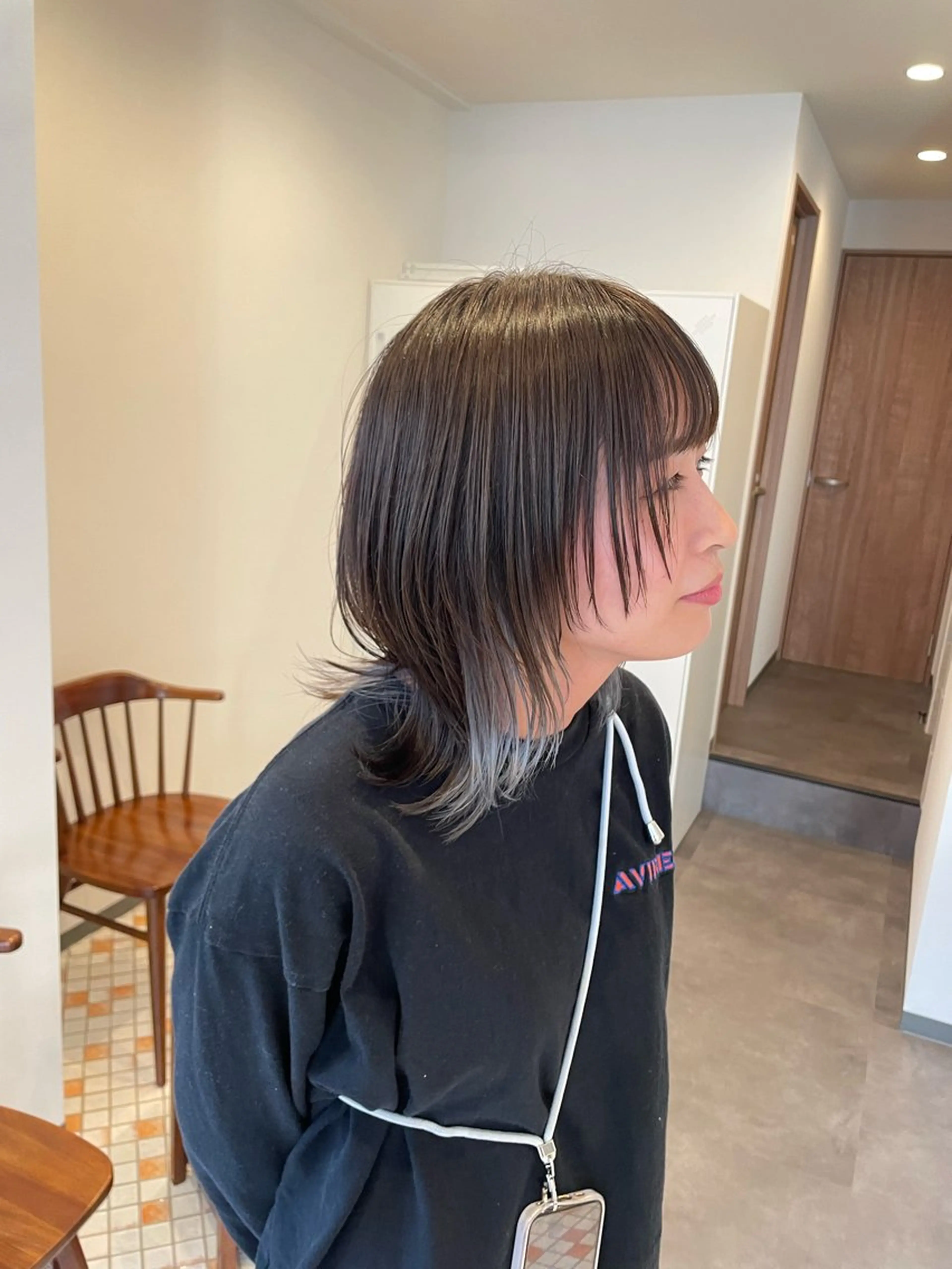 ミディアム ウルフカット やまぎし ひろきのヘアスタイル