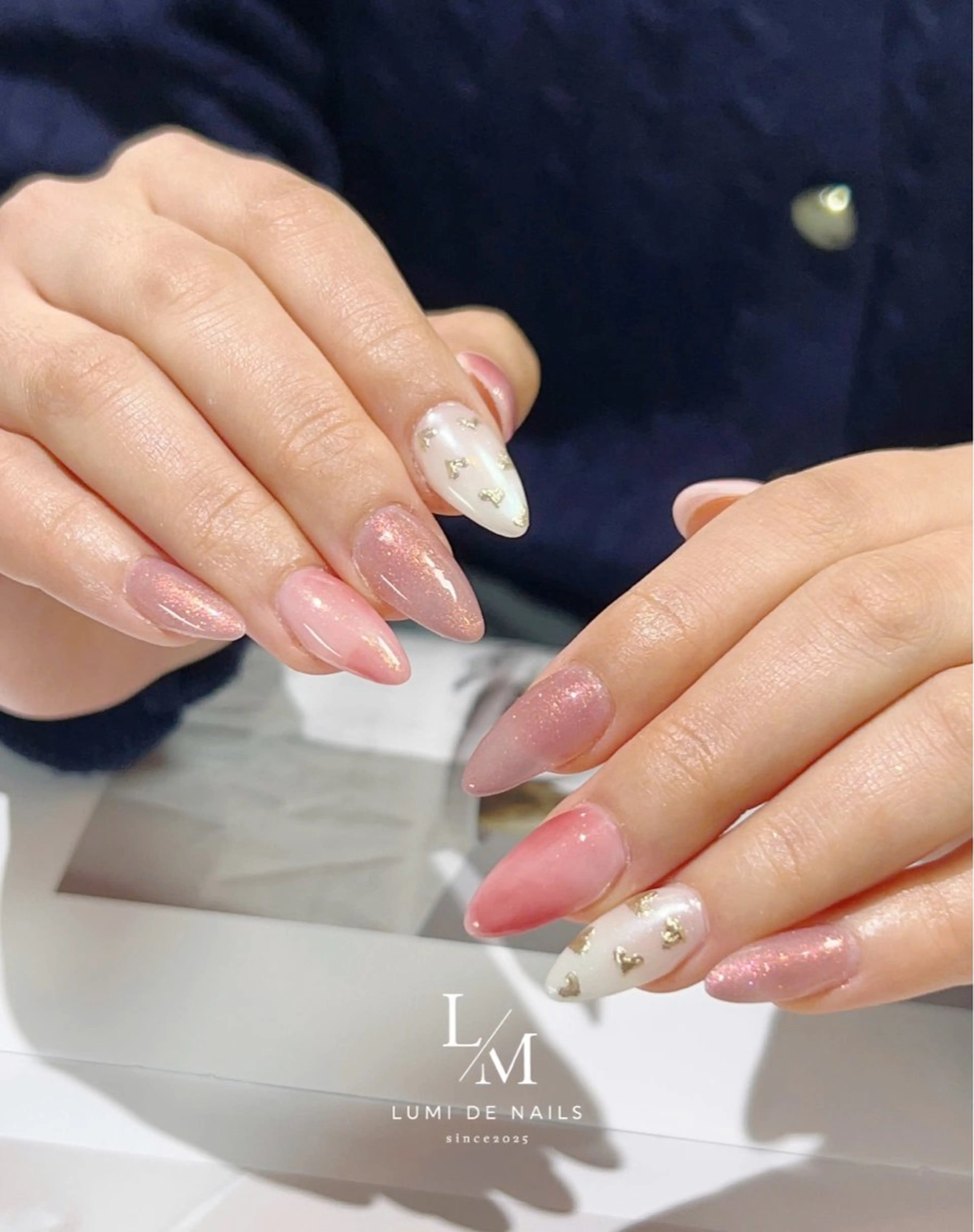 ネイル アートネイル フレンチネイル グラデーション 韓国ネイル ラメ(グリッター) ハンドネイル Lumi de nailsのネイルデザイン