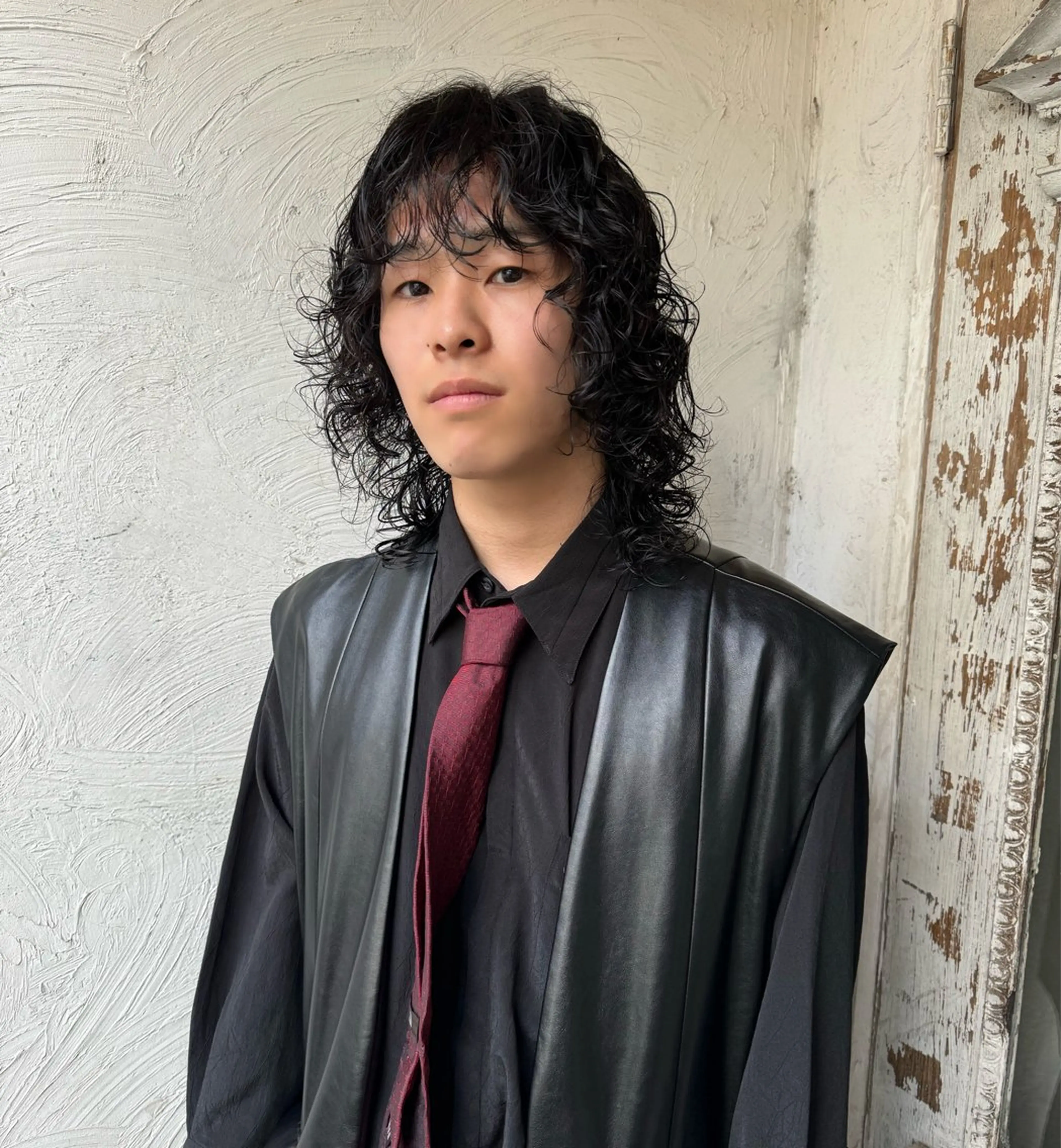 セミロング パーマ メンズ カット パーマ パーマ、髪質改善 カズマのヘアスタイル