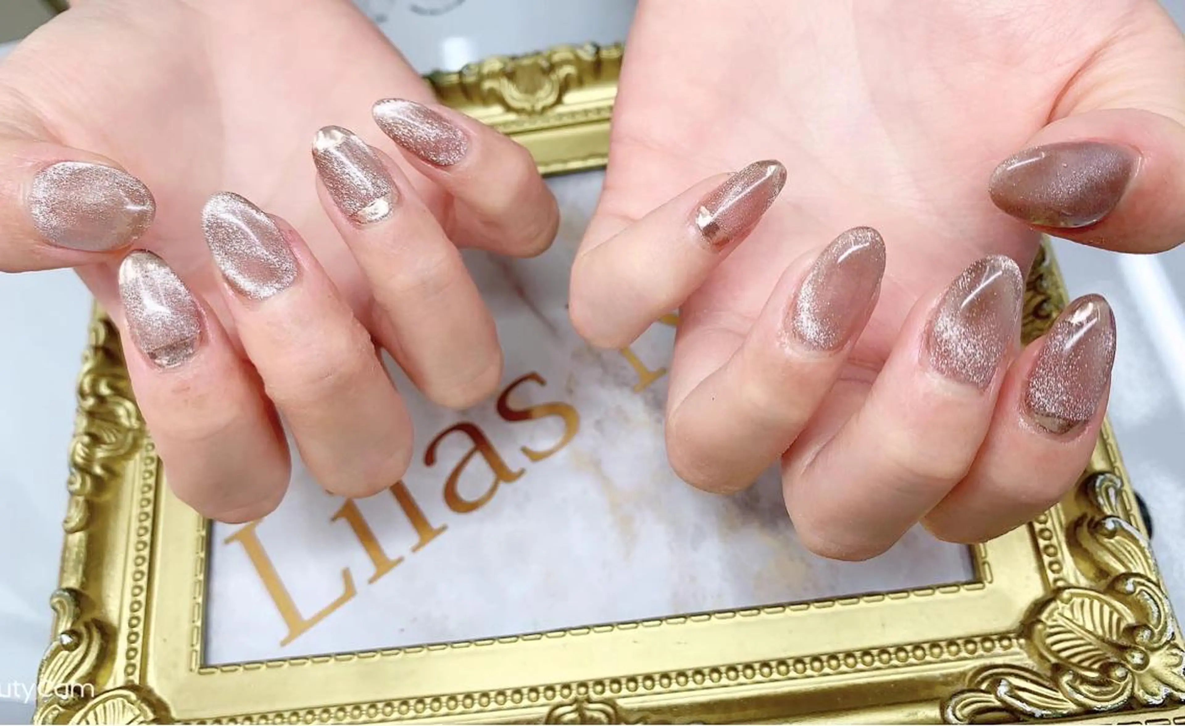 ネイル ジェルネイル ハードジェル ロングネイル マグネットネイル ミラーネイル Lilas Nailのネイルデザイン