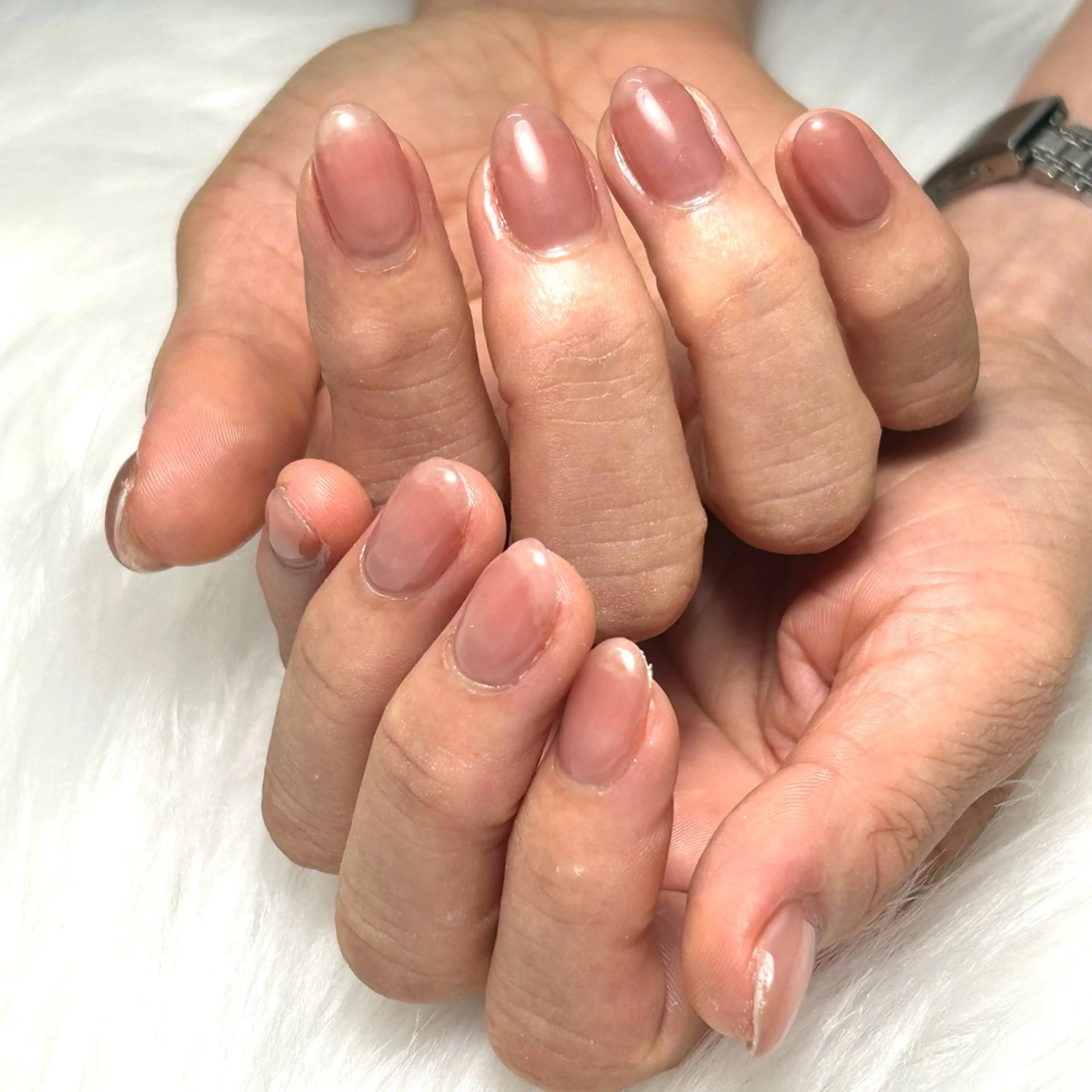 ネイル ブラウン ワンカラーネイル ピンク Nailist Yuunaのネイルデザイン