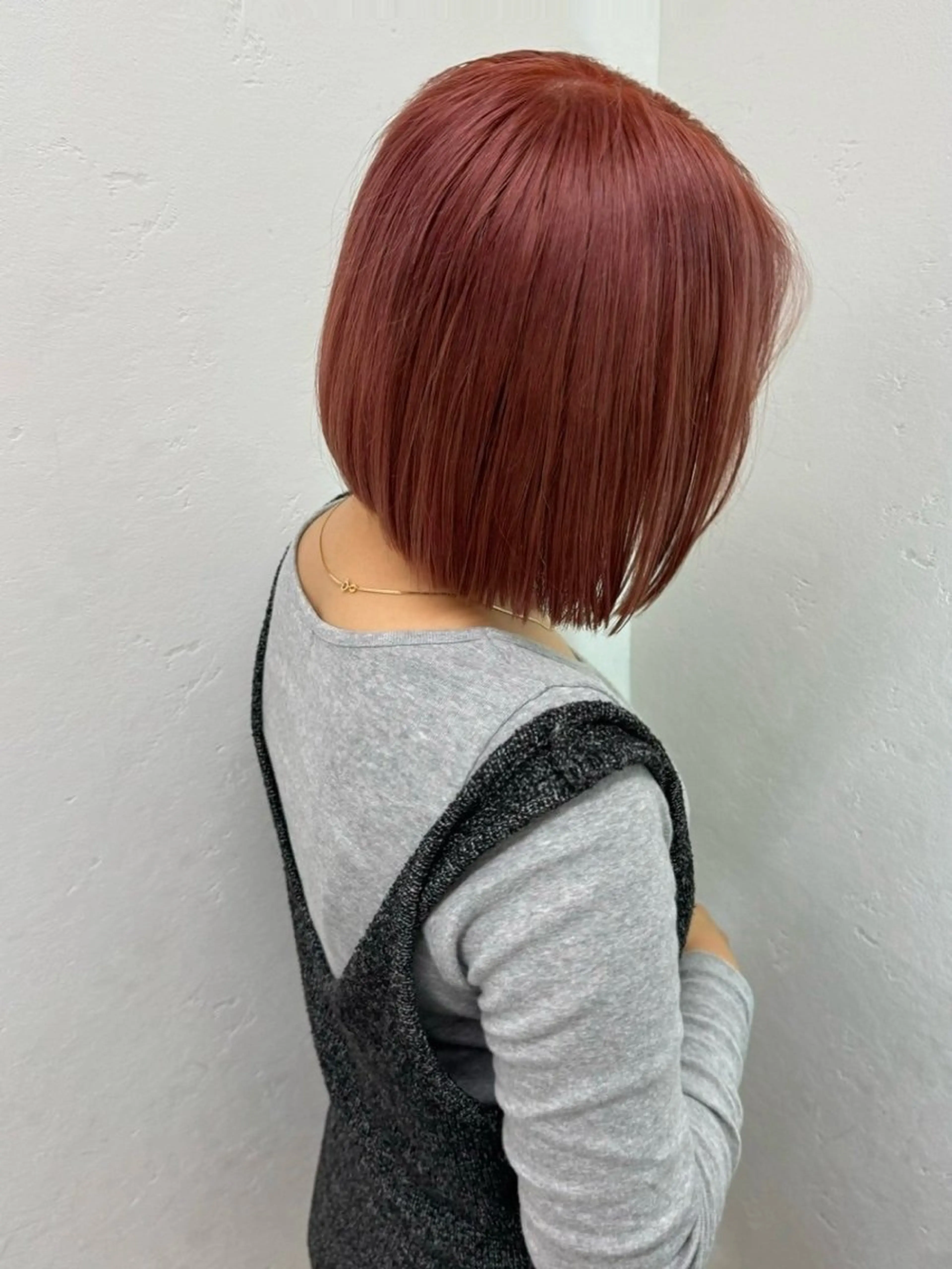 カラー 透明感カラー オレンジピンク ayaka/暖色 /ニュアンスボブのヘアスタイル