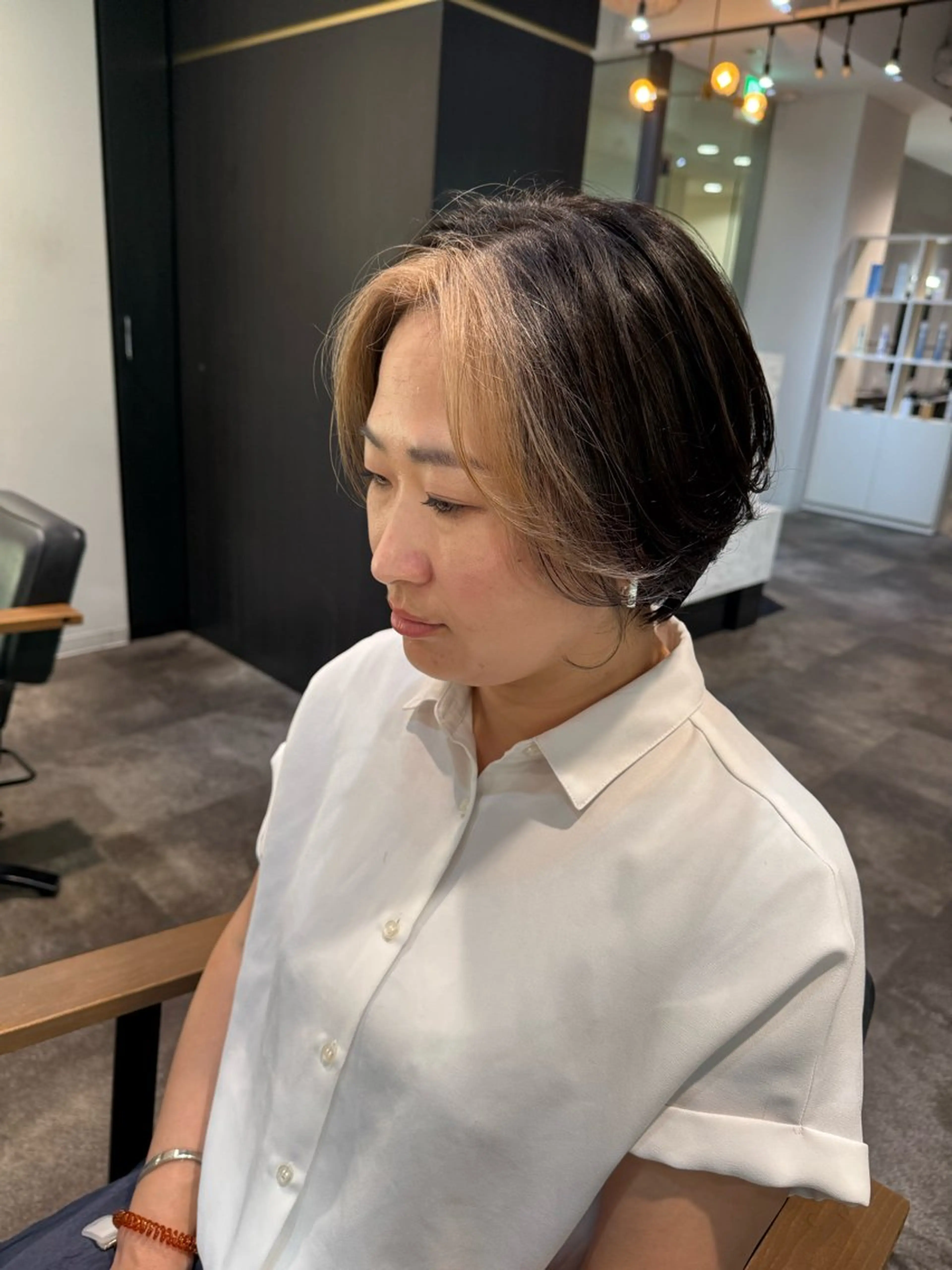 ショート カラー ミストバング  フェイスフレーミング 顔周りカット ショートヘア 穐田 航のヘアスタイル