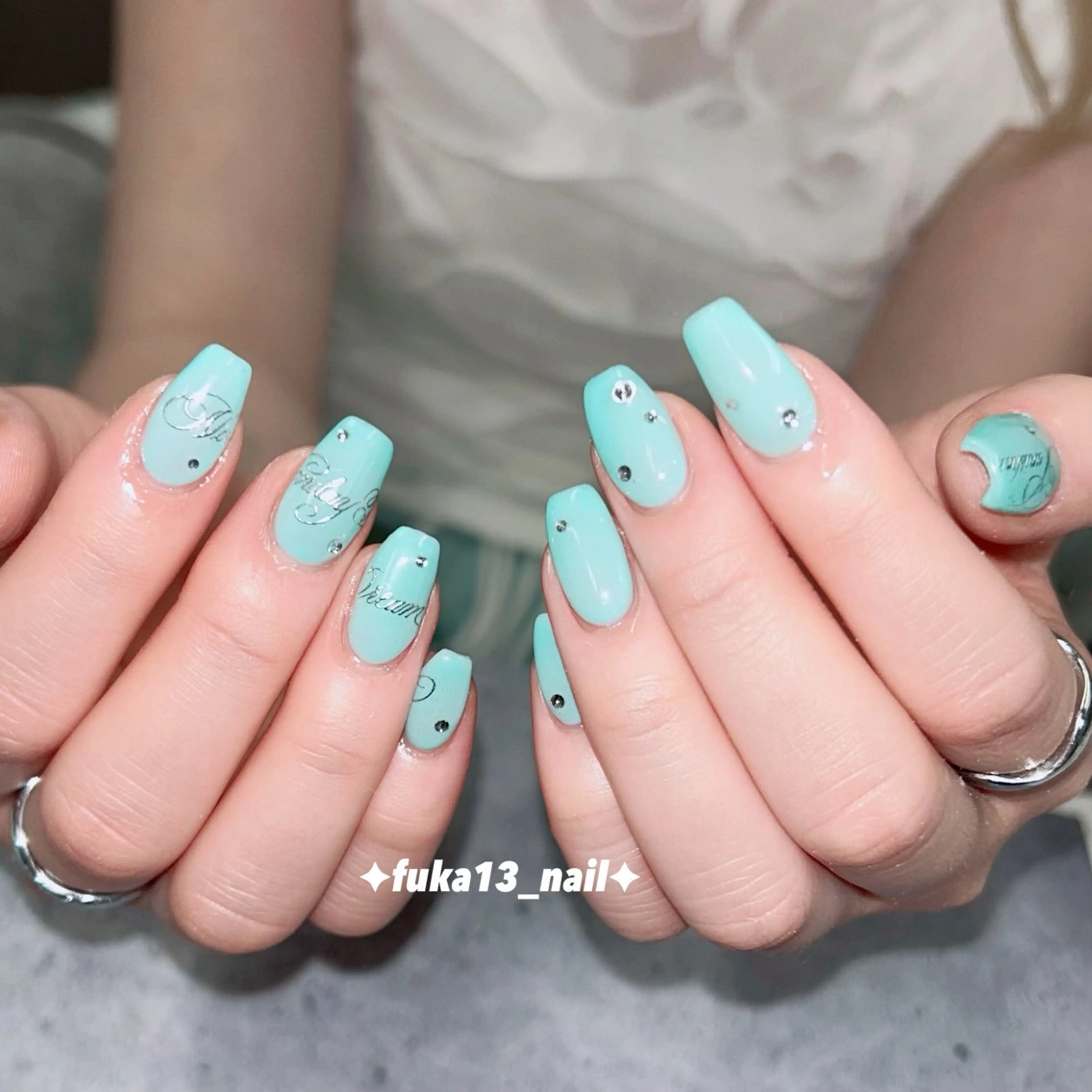 ネイル グリーン 韓国ネイル シンプルネイル 夏ネイル ハンドネイル Nail♡Fuka. /6月予約受付中のネイルデザイン
