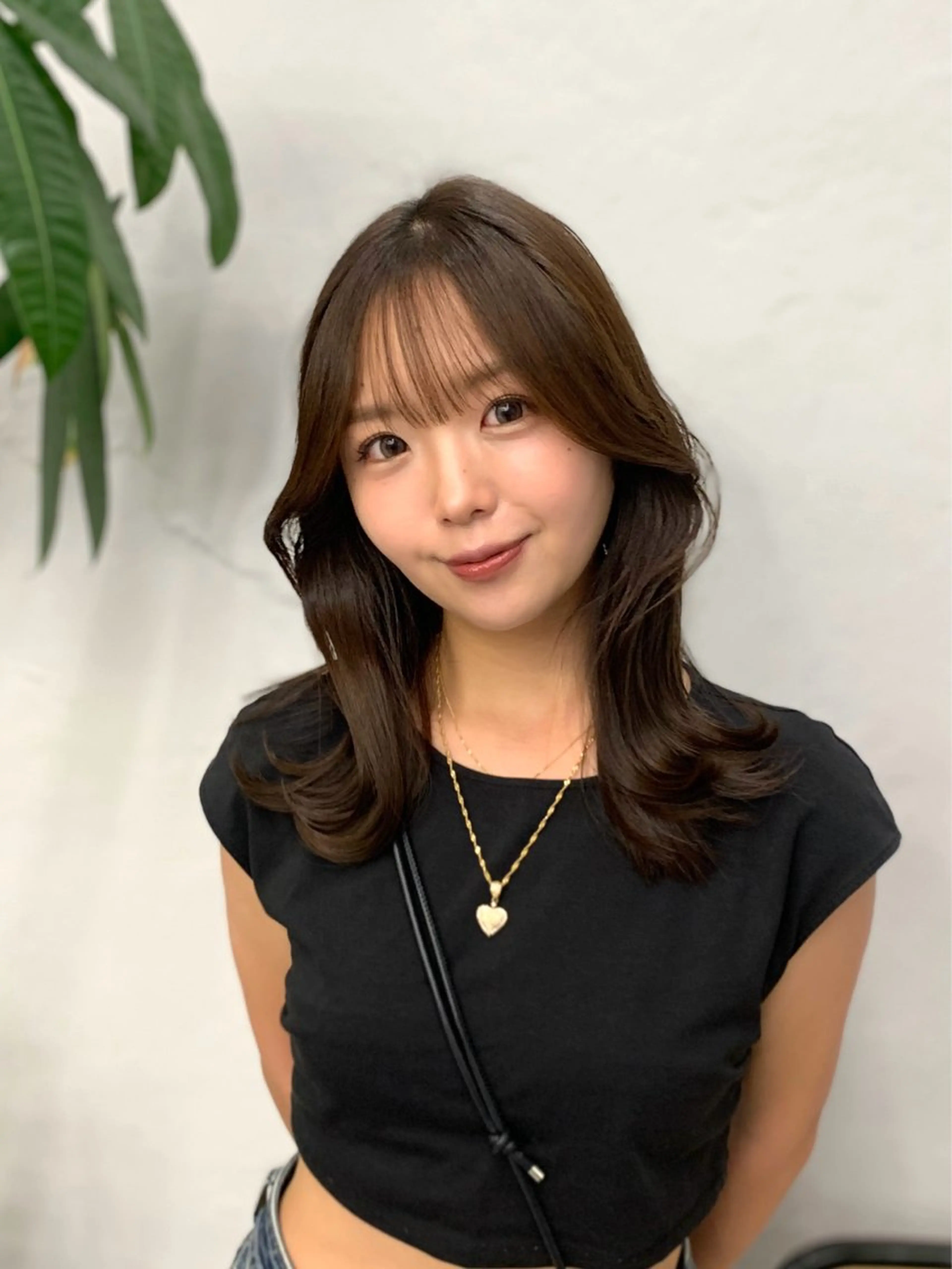 ミディアム カット ヘアカラー 🎀韓国風顔周り× 透明感/梅田/アリサのヘアスタイル