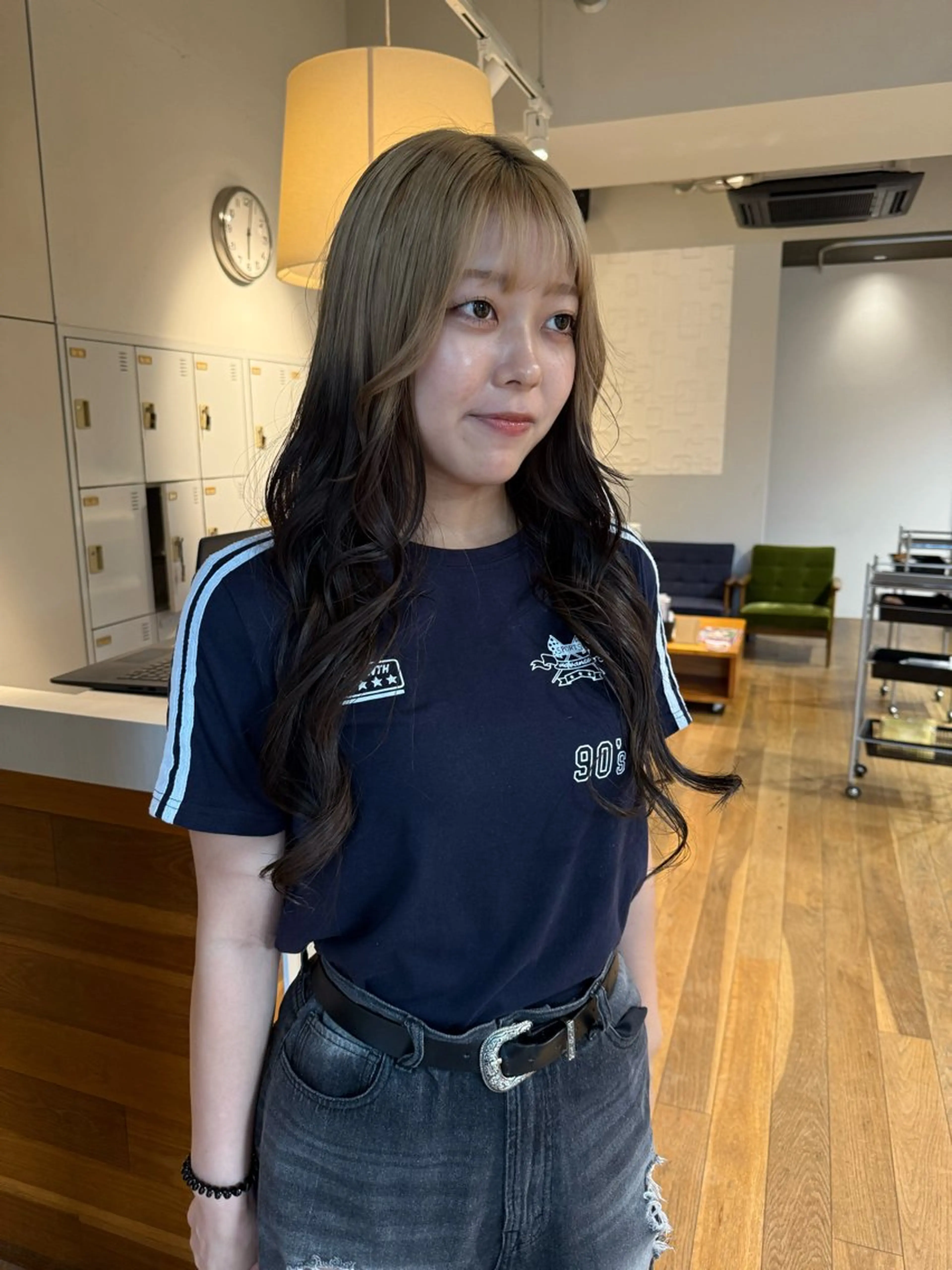 ロング ボブ ハイライト 髪質改善 レイヤーカット ヘアカラー 松本  夏海のヘアスタイル