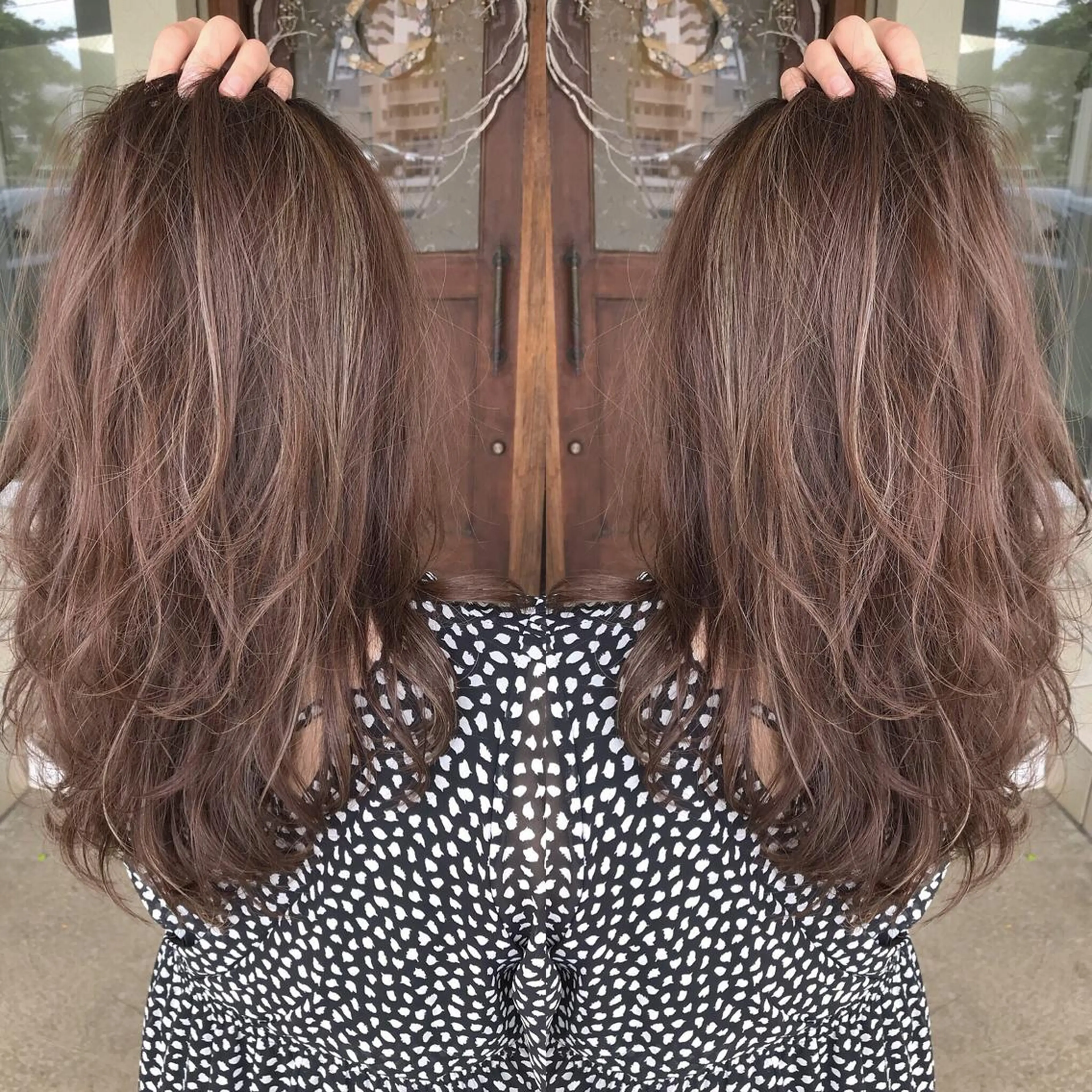 ミディアム カラー ハイライトカラー ハイライト grand juteのヘアスタイル