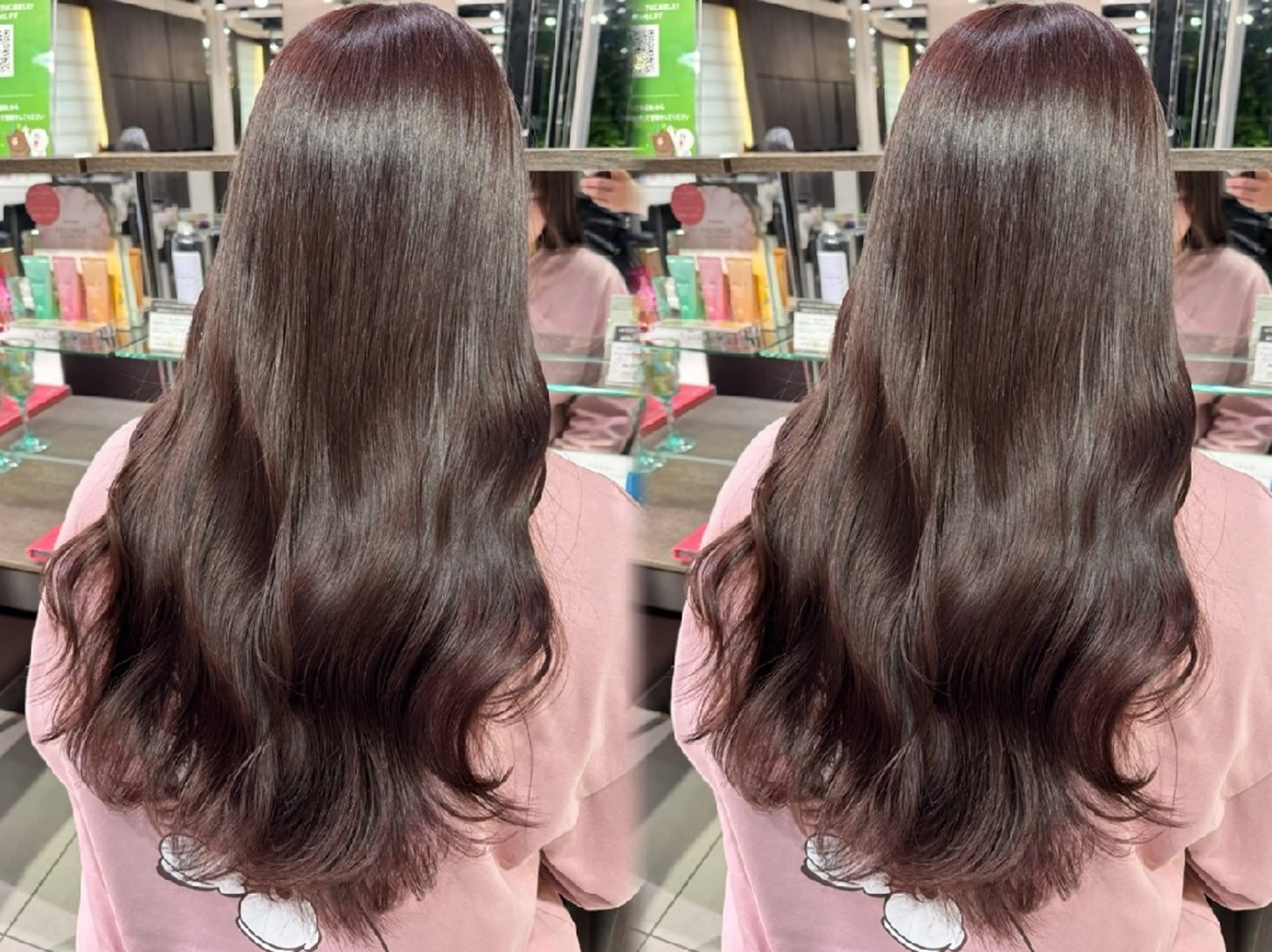 ロング カラー ヘアカラー トリートメント みゆ🧸まつパ/🦋 青/ピンクカラー🎀のヘアスタイル