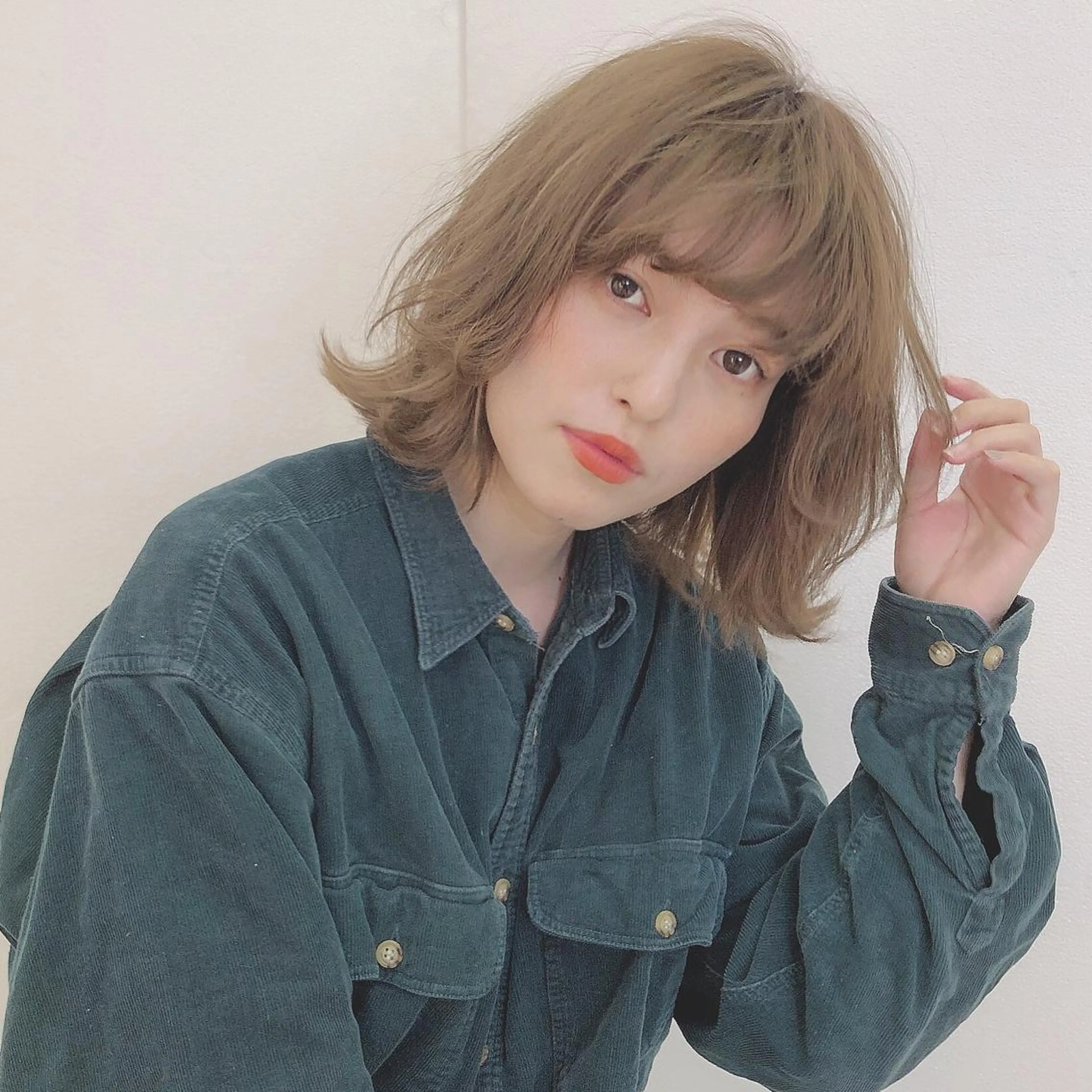 ミディアム カラー 店長/mao/ 前髪/顔周りカットのヘアスタイル