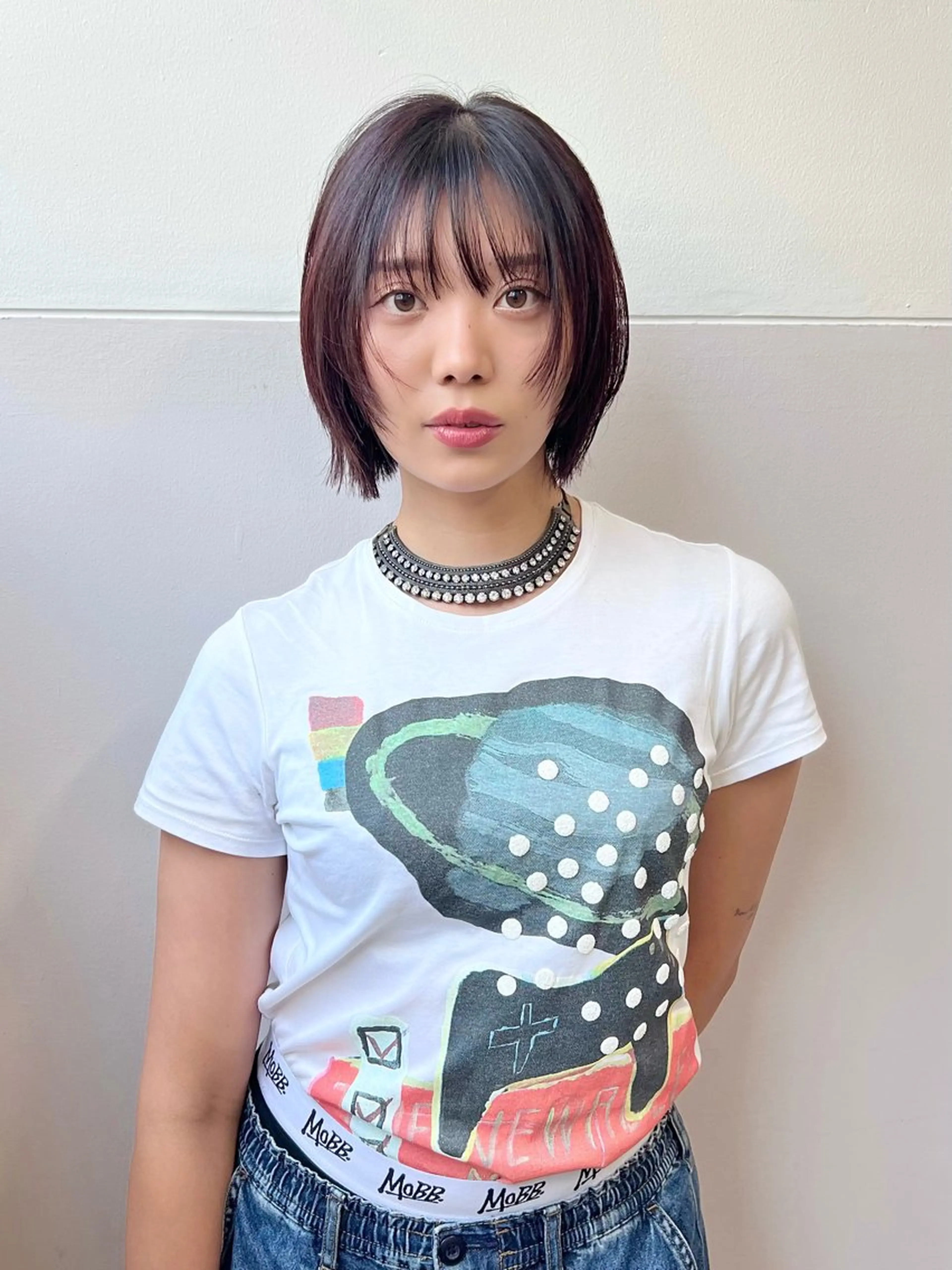 ショート カラー レッドカラー ボブ レイヤーカット カット ヘアカラー トリートメント 樫原裕二/レイヤー カット/透明感カラーのヘアスタイル