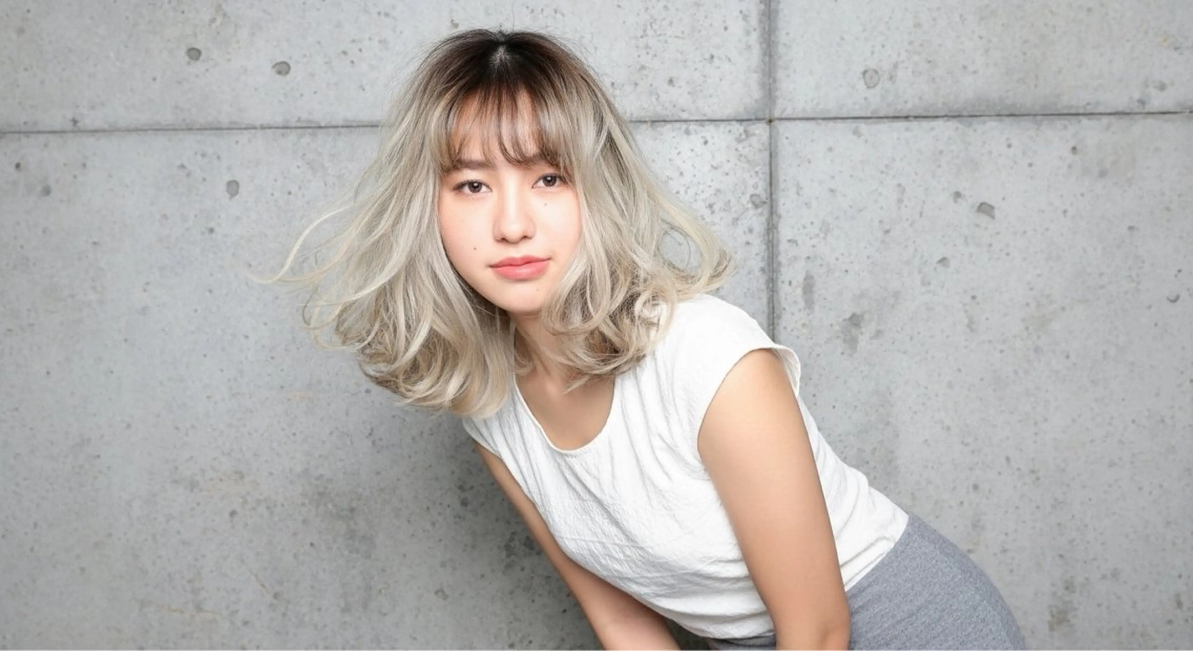 セミロング カット ヘアカラー パーマ トリートメント 🌼U24 ヘアデザインラボのヘアスタイル
