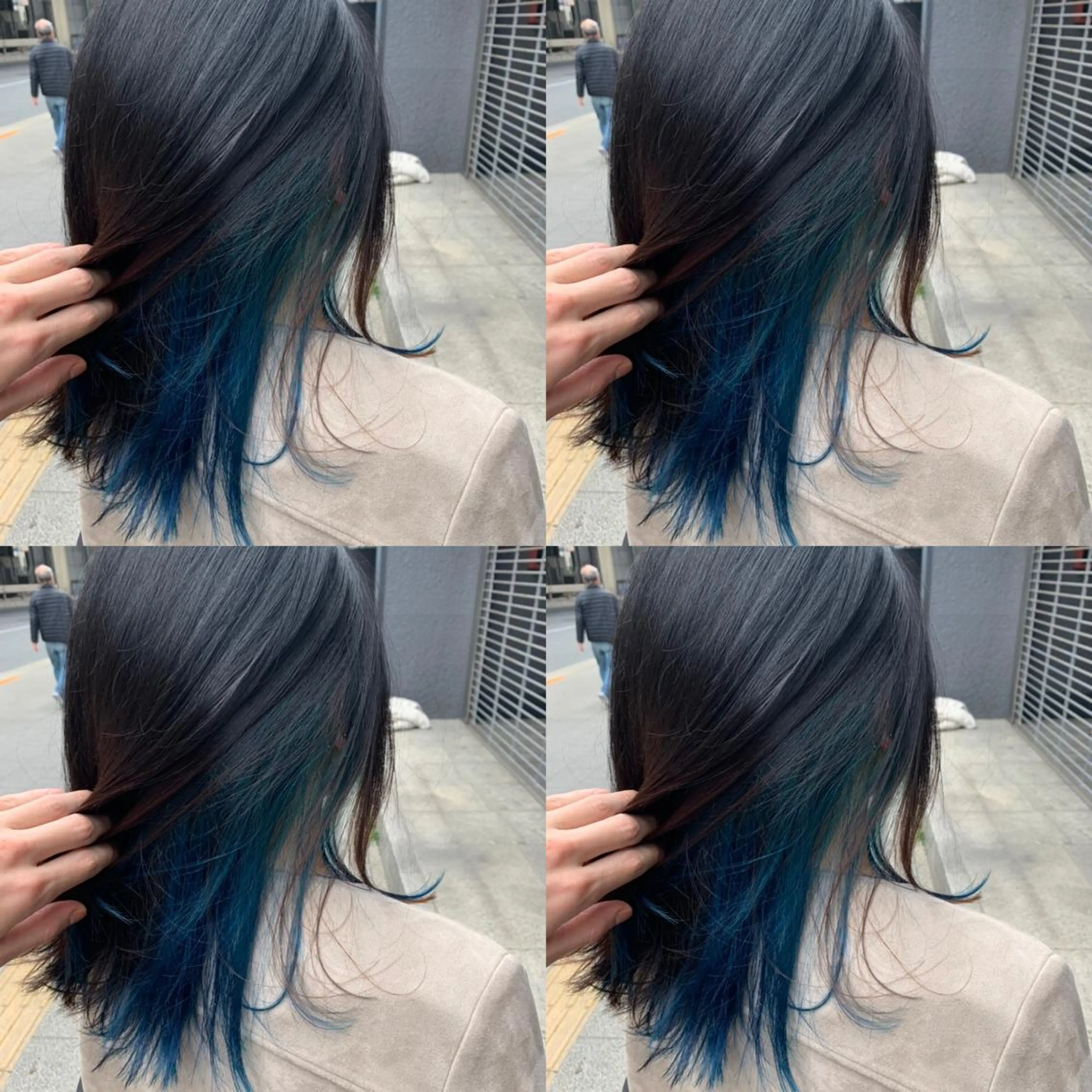 ミディアム カラー ブルーカラー ✨髪質改善✖︎顔周り レイヤー✨ナカムラのヘアスタイル