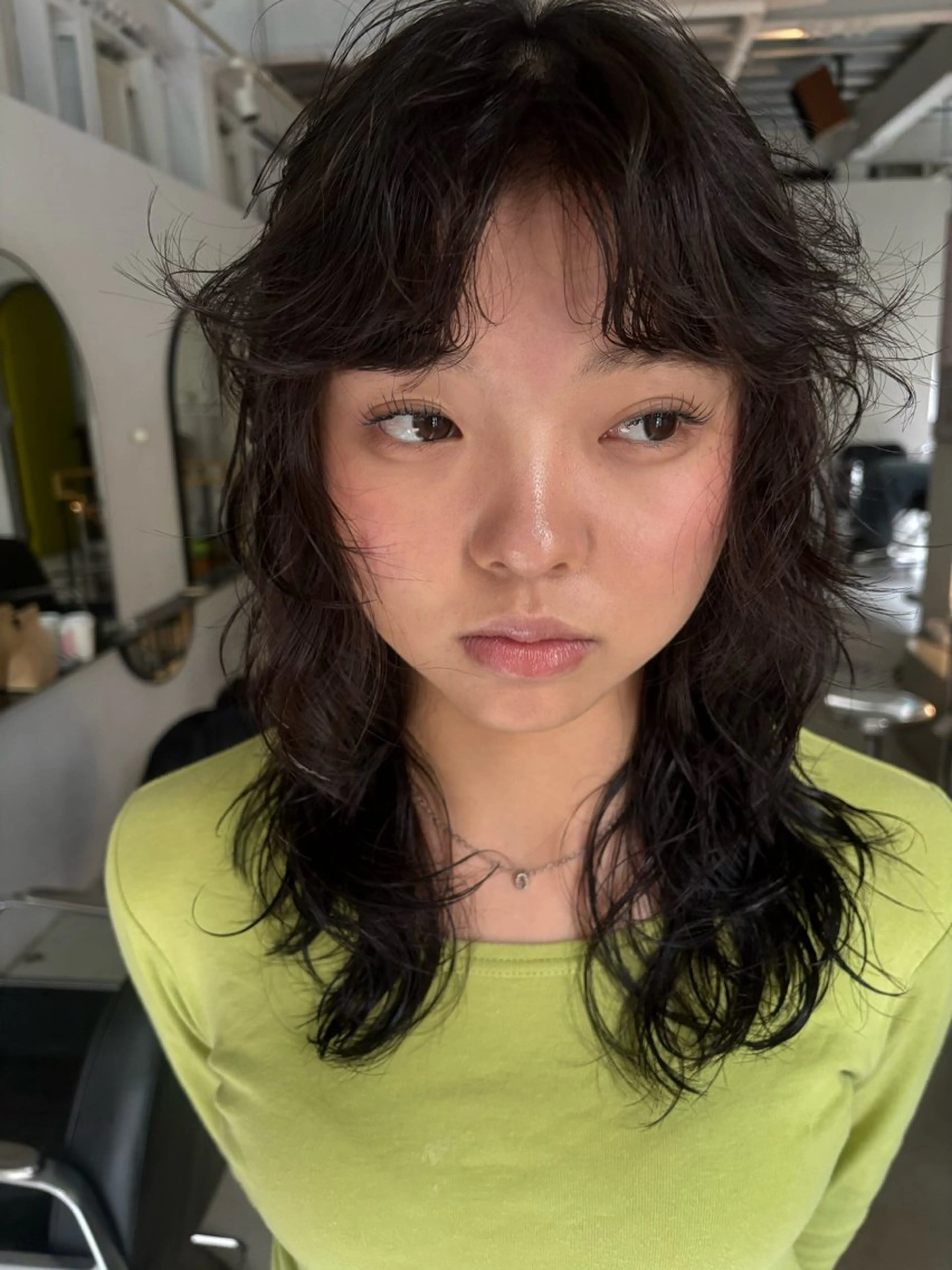 セミロング セミロングパーマ カット パーマ 田中 隼斗のヘアスタイル