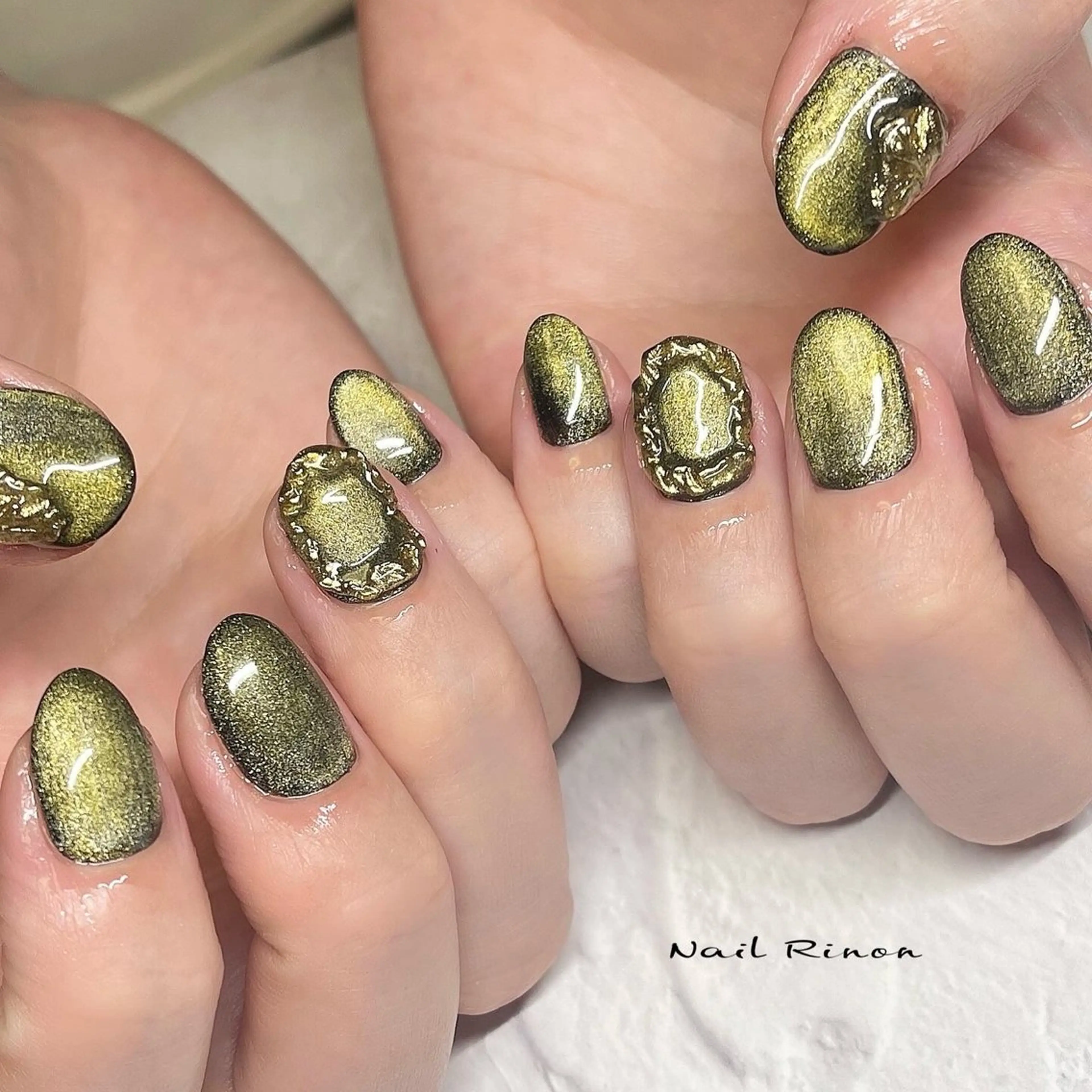 ネイル マグネットネイル ハンドネイル Nail Rinonのネイルデザイン