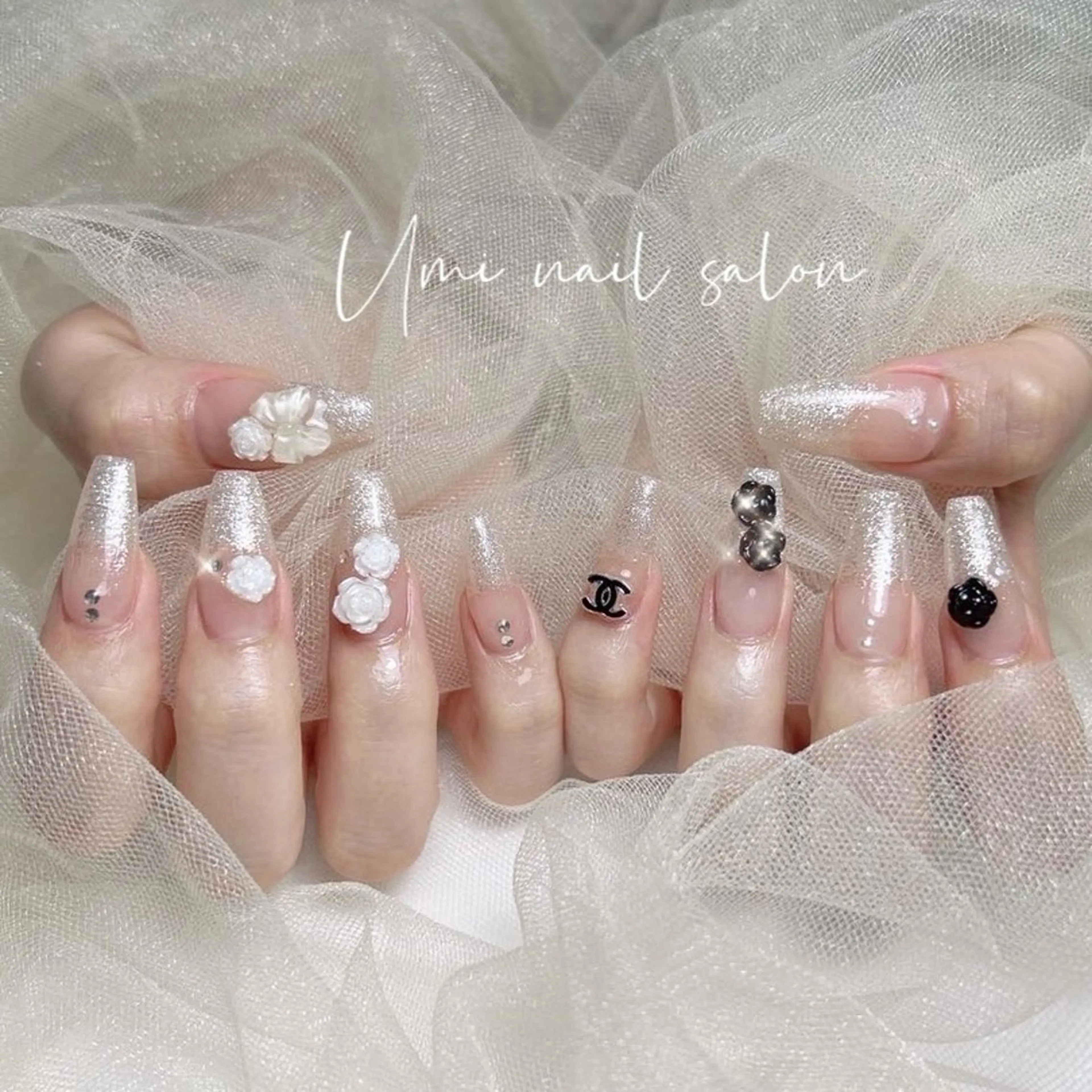 🎀大人気NO.1Hand 持ち込みデザイン120分やり放題7980（アートし、大きいパーツ6本程度)🎀の写真