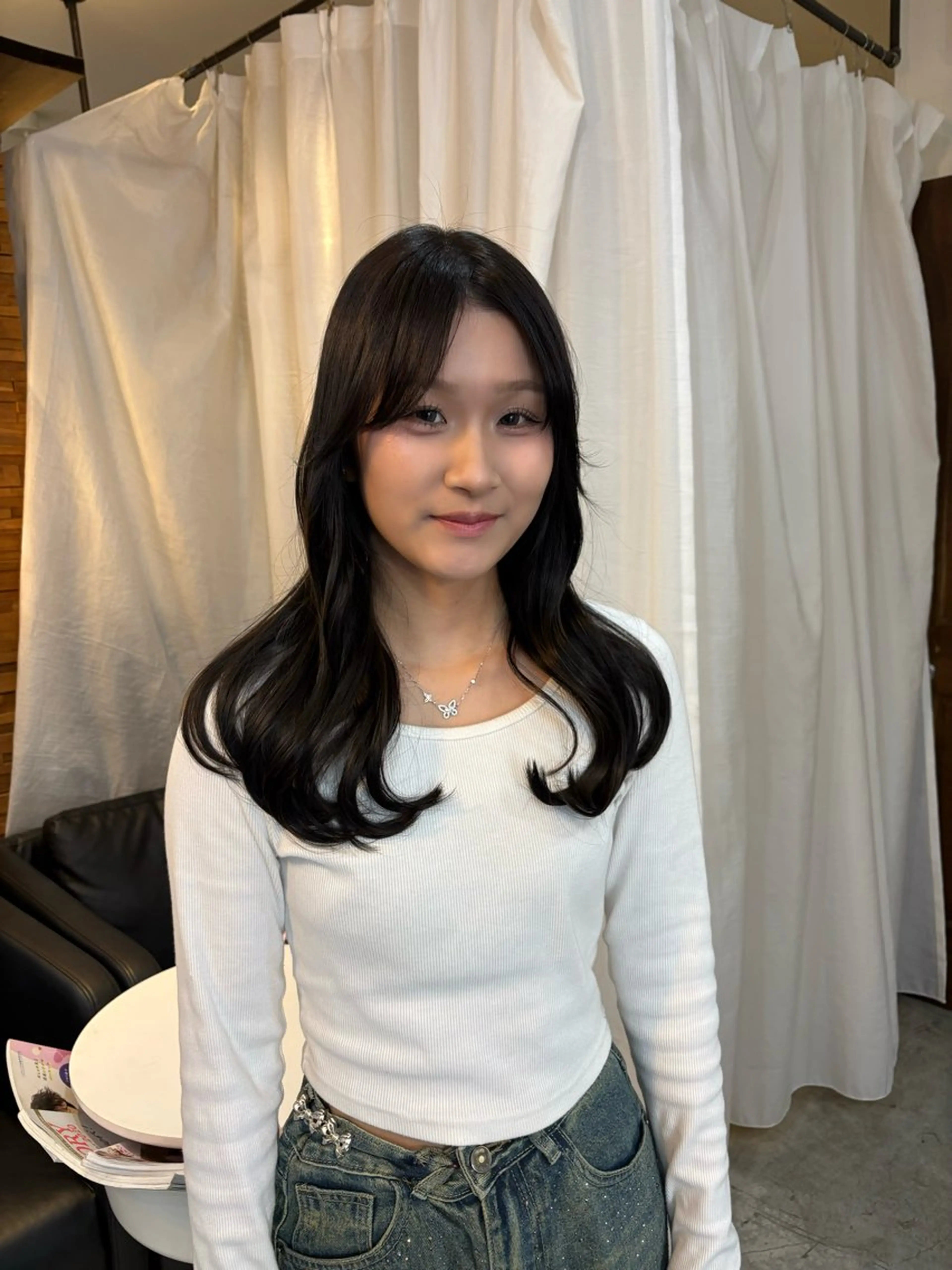 ロング カラー 顔周りカット ピンク カラー🩰りりのヘアスタイル