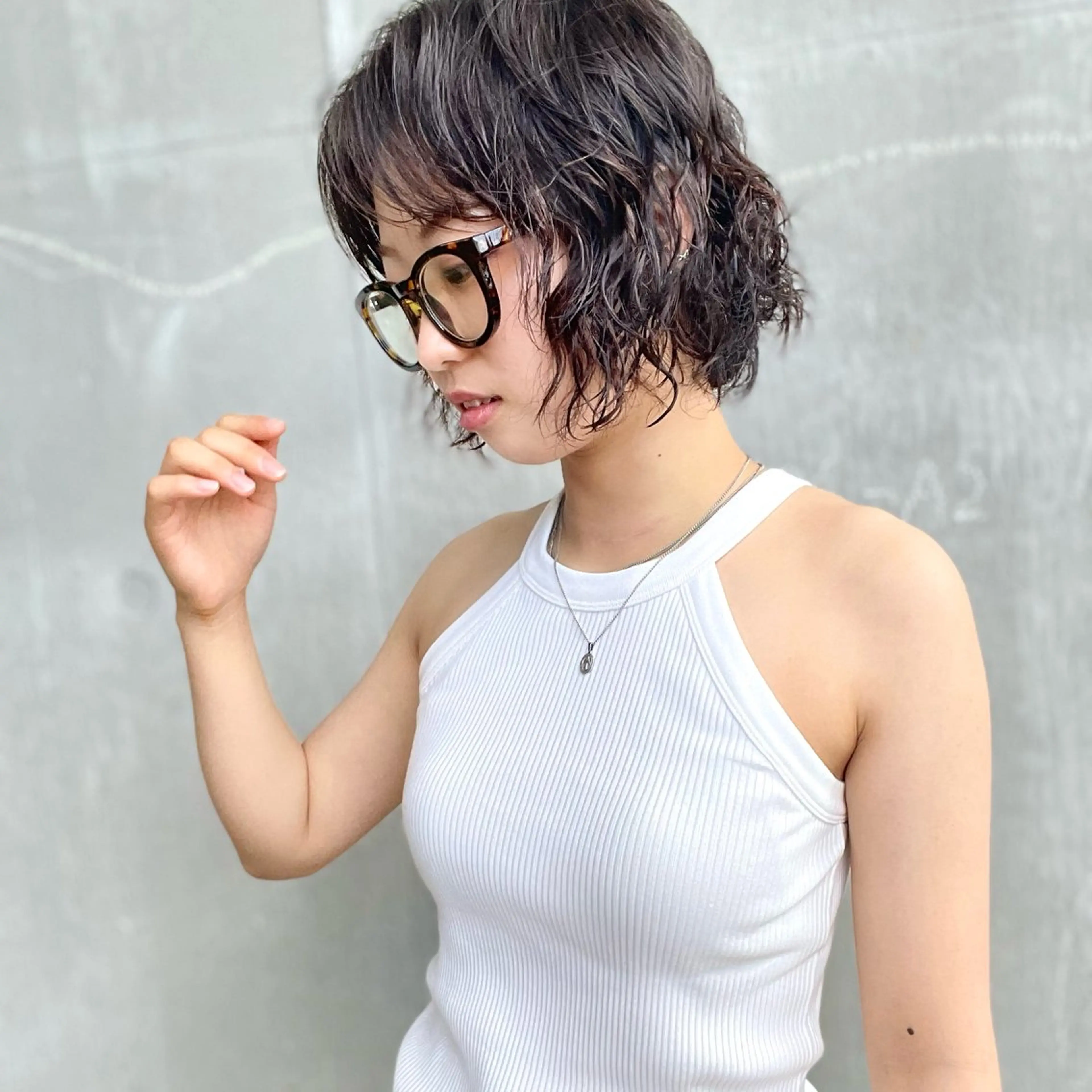 ミディアム パーマ ミディアムパーマ ちほ /ボブスタイルのヘアスタイル