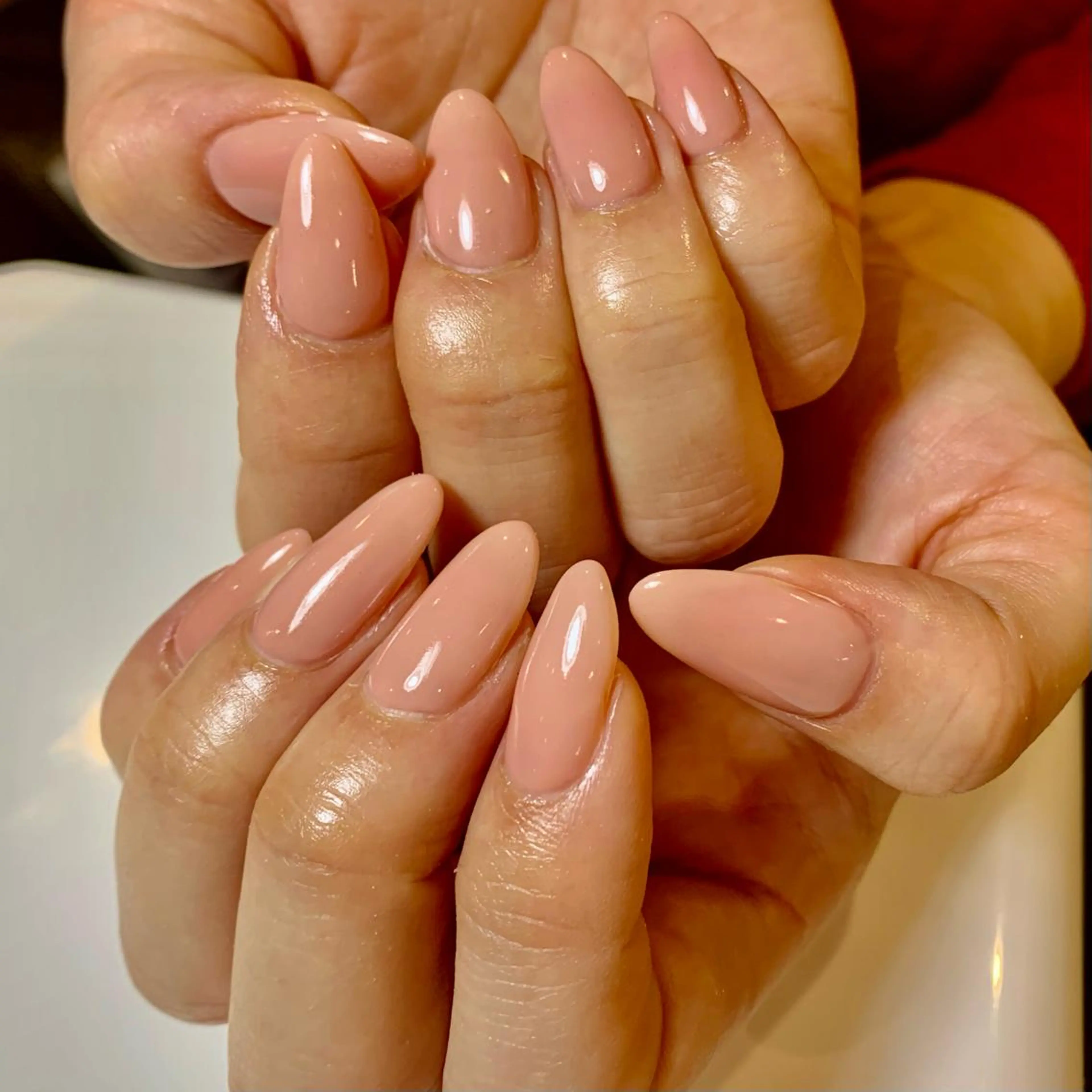 ネイル ワンカラーネイル ピンク ピンクベージュ ハンドネイル 松川 めぐみのネイルデザイン