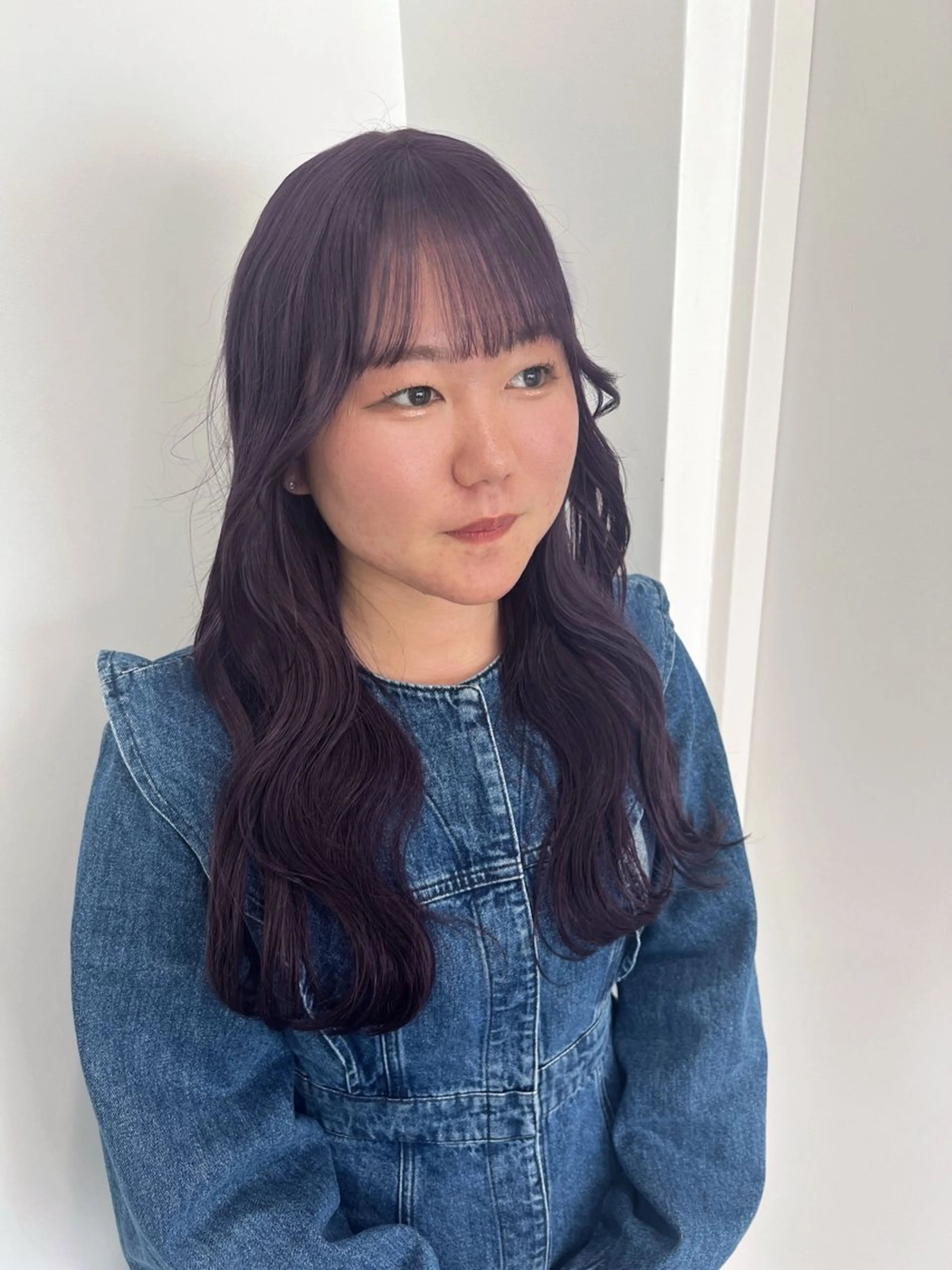 ロング カラー 暗髪🩶ラベンダー/ ブルー/ユウナ🤍のヘアスタイル