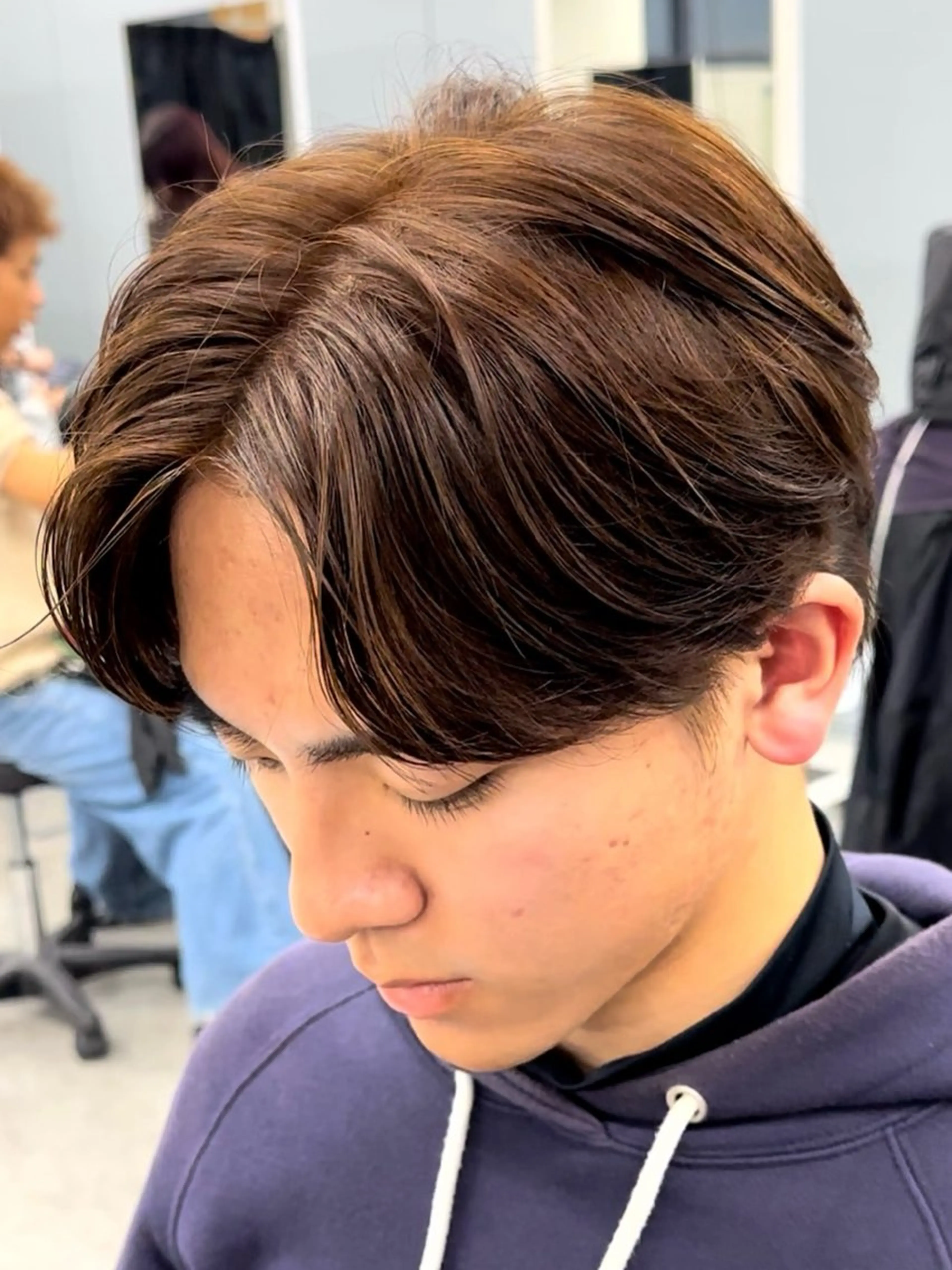 【✂️限定30%オフ✂️】【⚡️束間のある毛流れ⚡️】カット+フェザーパーマ #ニュアンスパーマ#メンズ#メンズパーマの写真