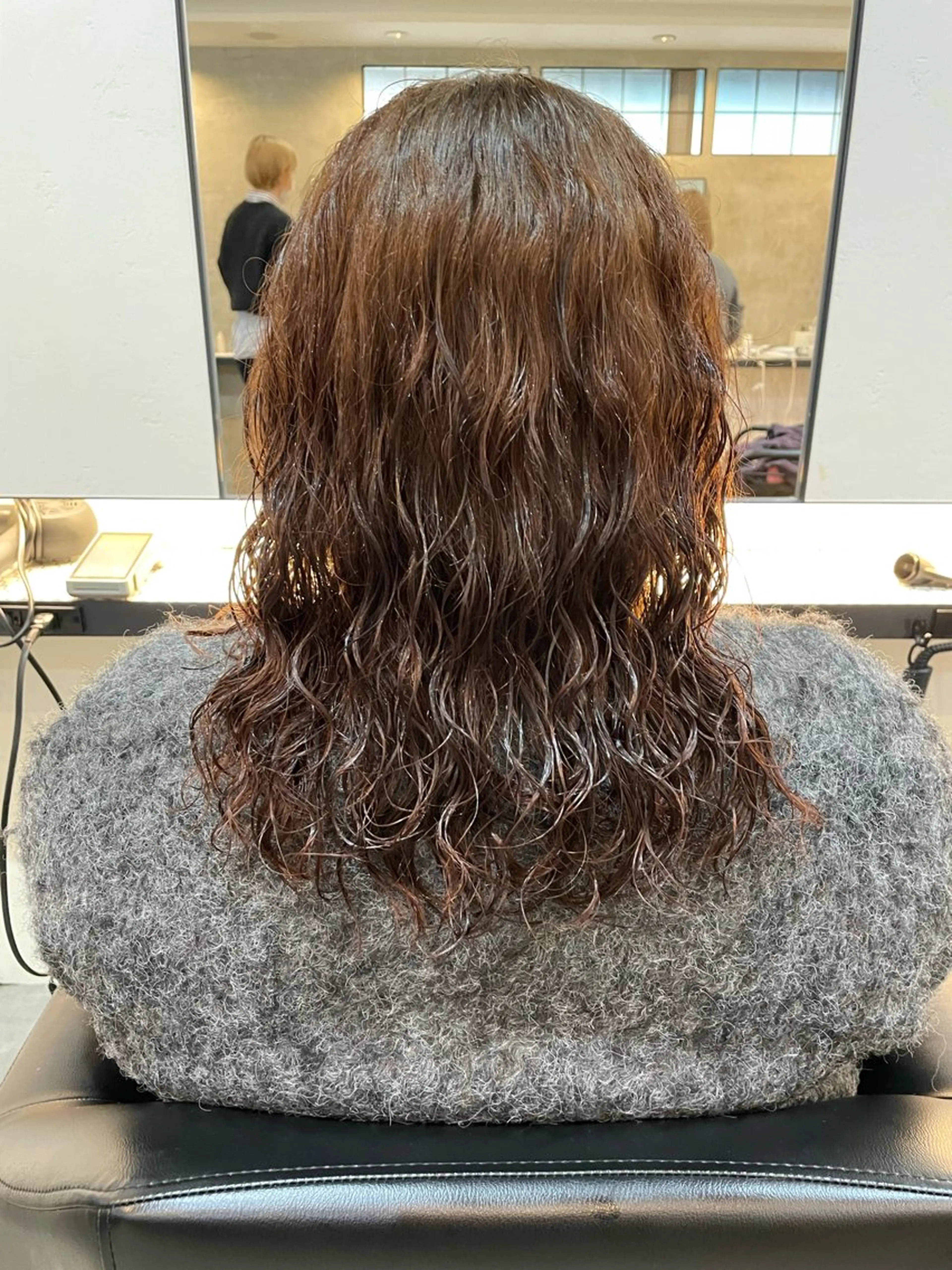 ミディアム パーマ ミディアムパーマ カット パーマ 渋谷 留菜のヘアスタイル