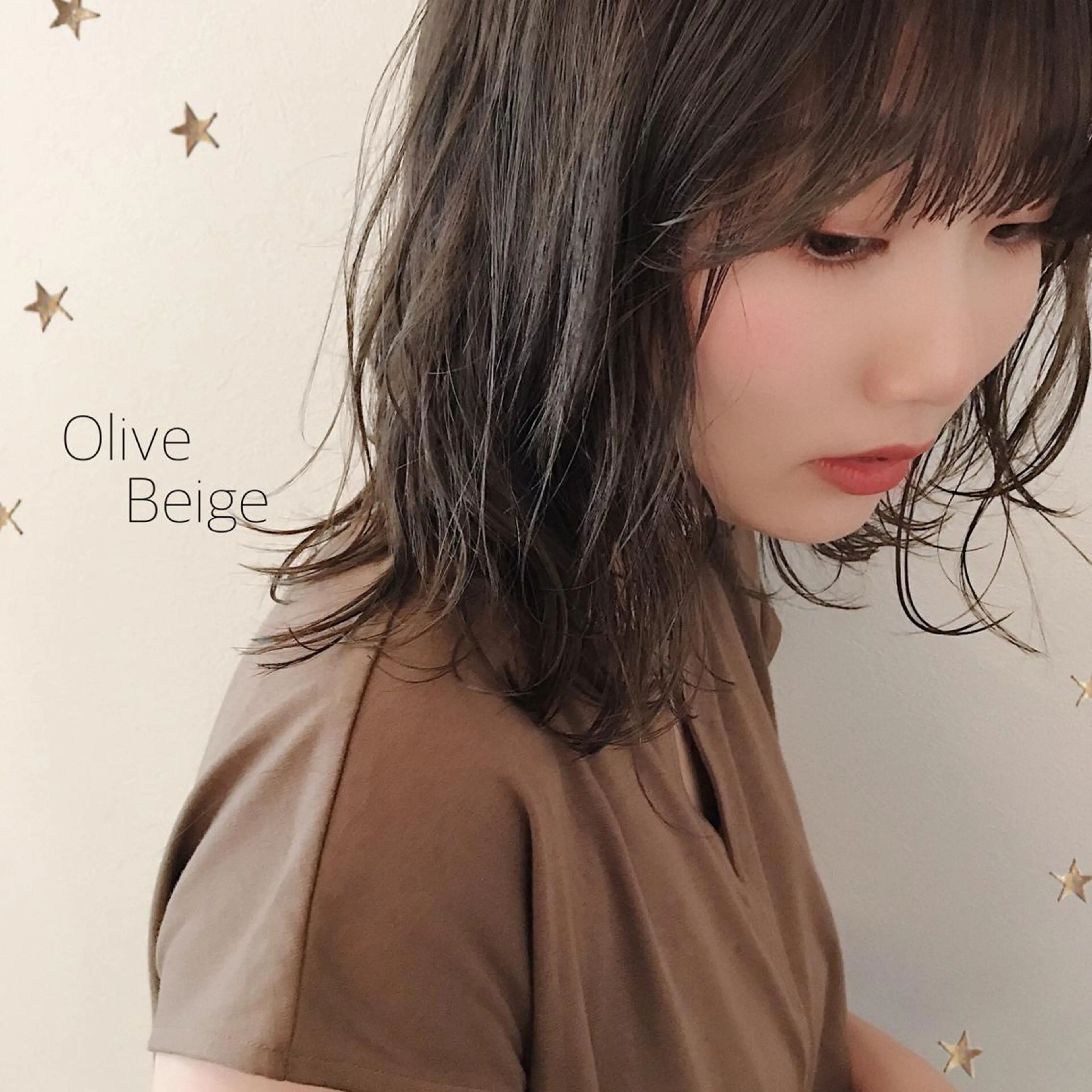 ミディアム カラー カット ヘアカラー 市川 千夏のヘアスタイル