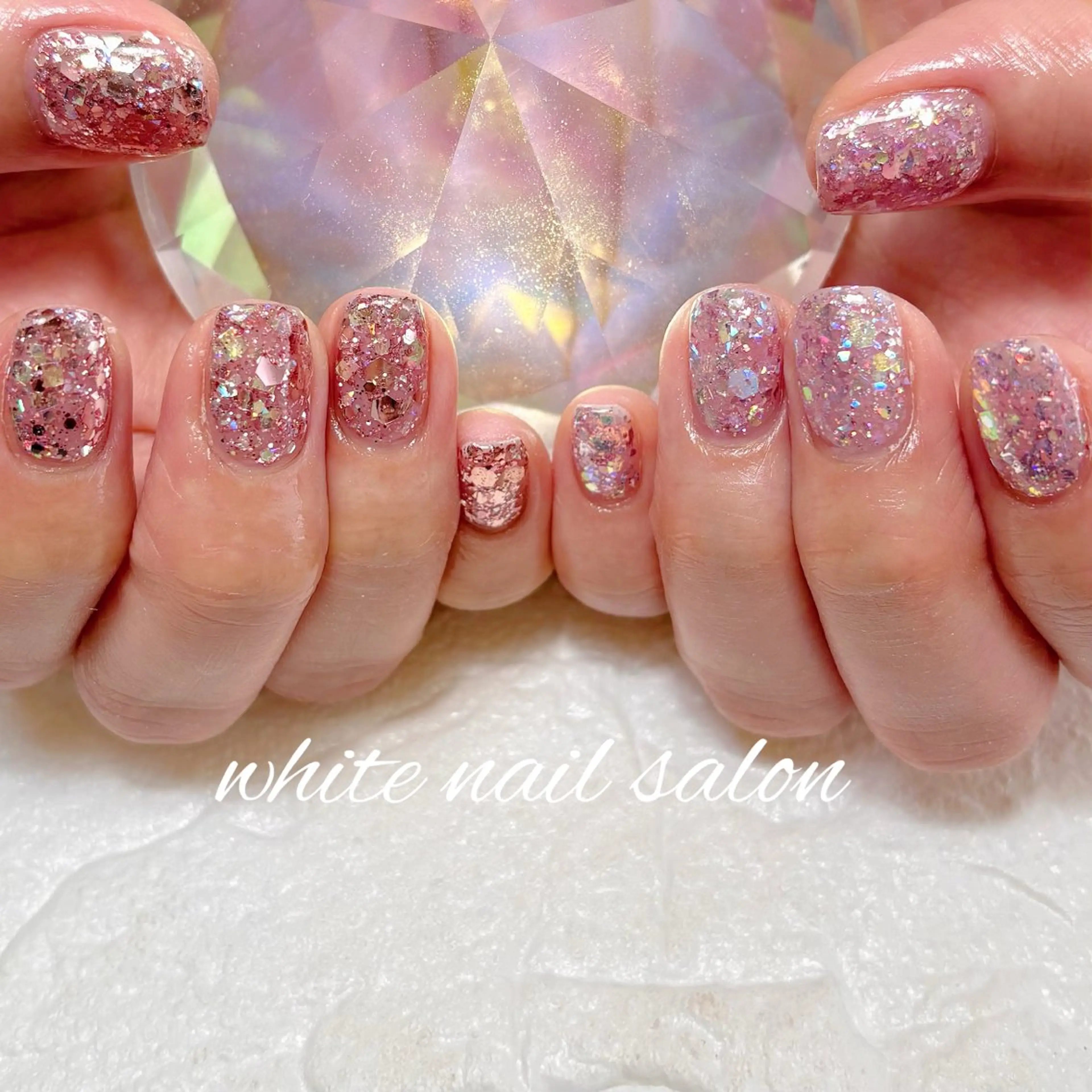 ネイル フットネイル ラメ(グリッター) 持ち込み ハンドネイル white nail salonのネイルデザイン