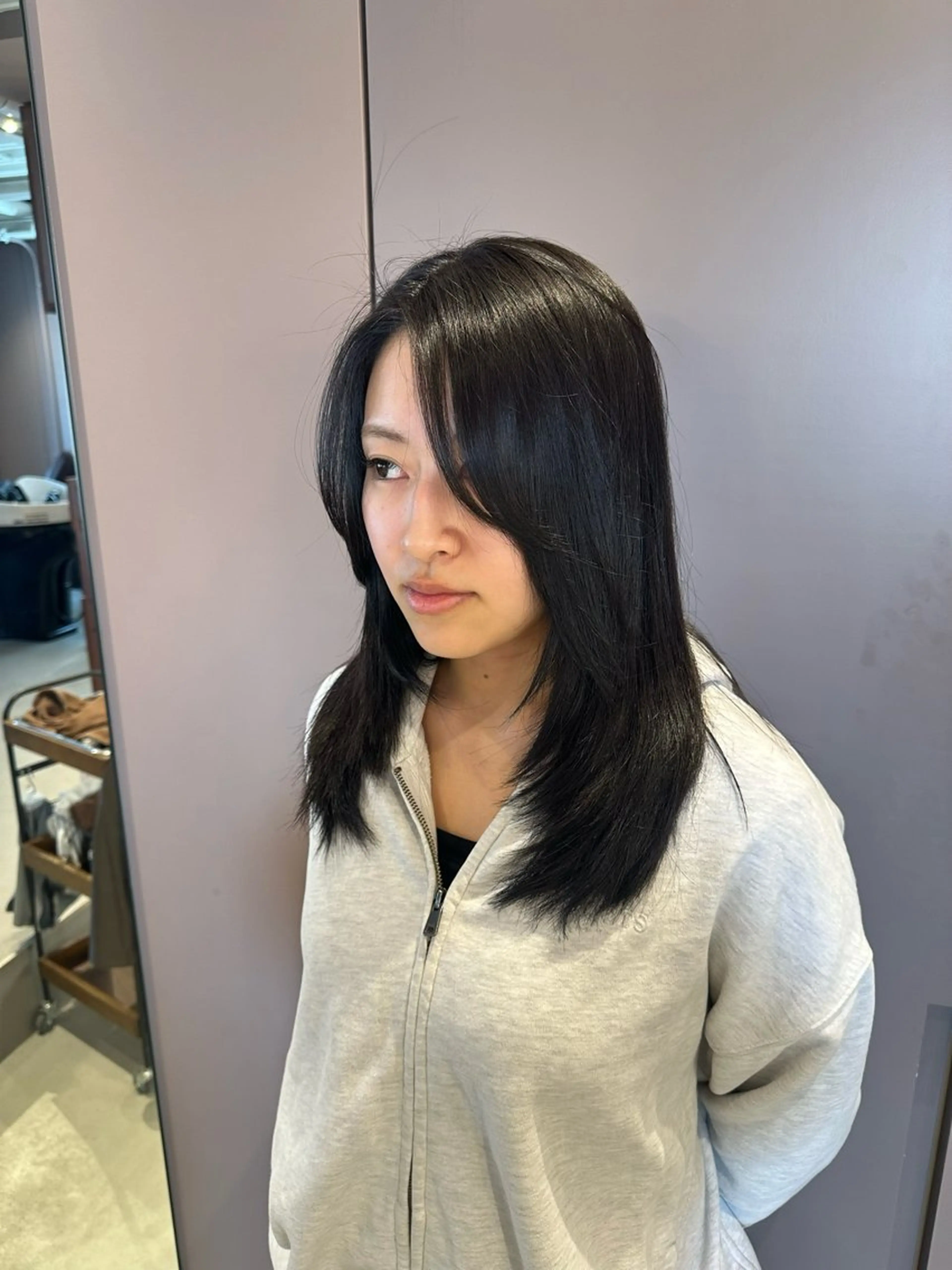 ロング カラー 黒髪 ヘアカラー ボブ/艶カラー /misako🧺のヘアスタイル