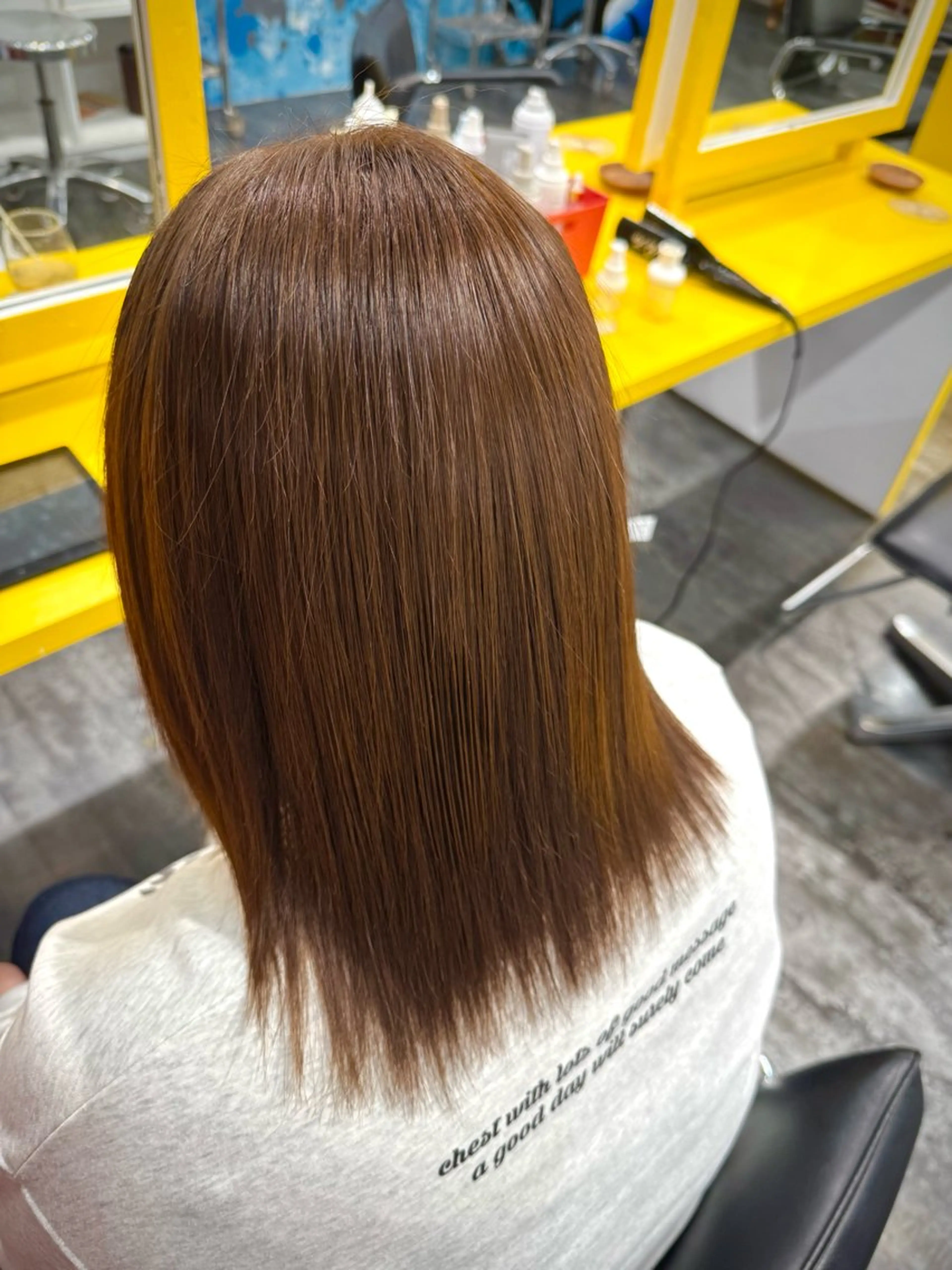 ミディアム 縮毛矯正 LOMARLIE/ NATUMIのヘアスタイル