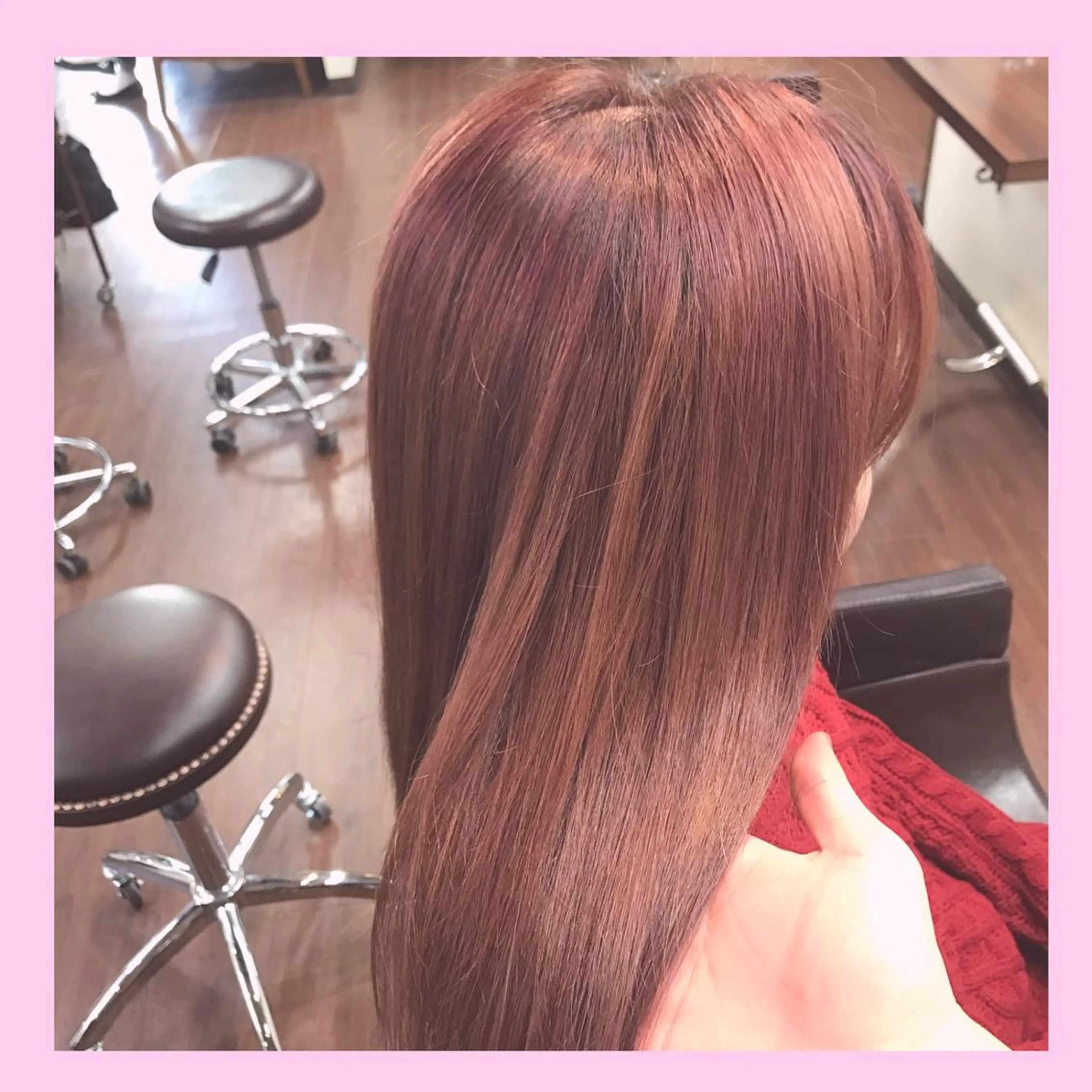 セミロング カラー SHIN/レイヤー カット×クロスパーマのヘアスタイル