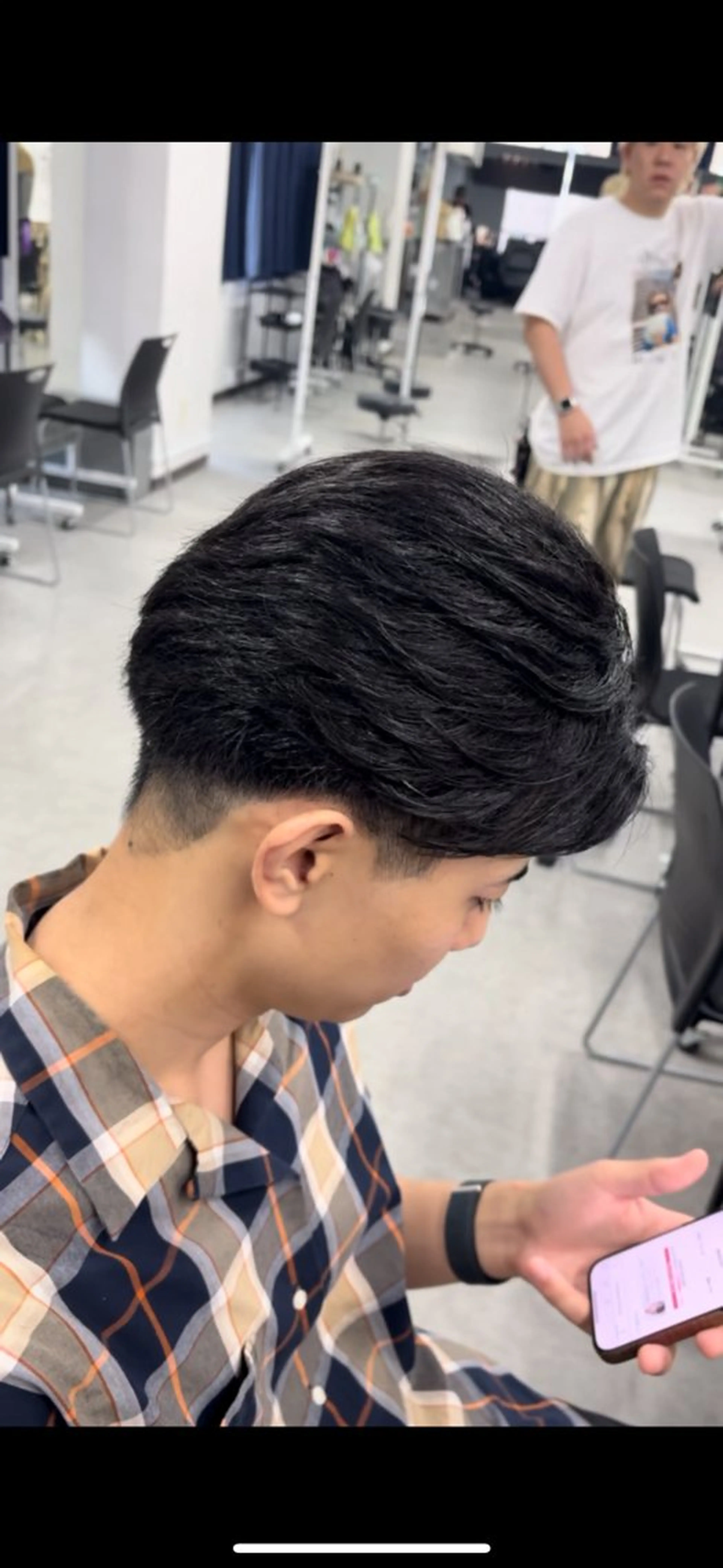 パーマ メンズ センターパート フェザーパーマ メンズハイライト メンズメッシュ マッシュ センターパート/フェ ザー🔥SHUYAのヘアスタイル