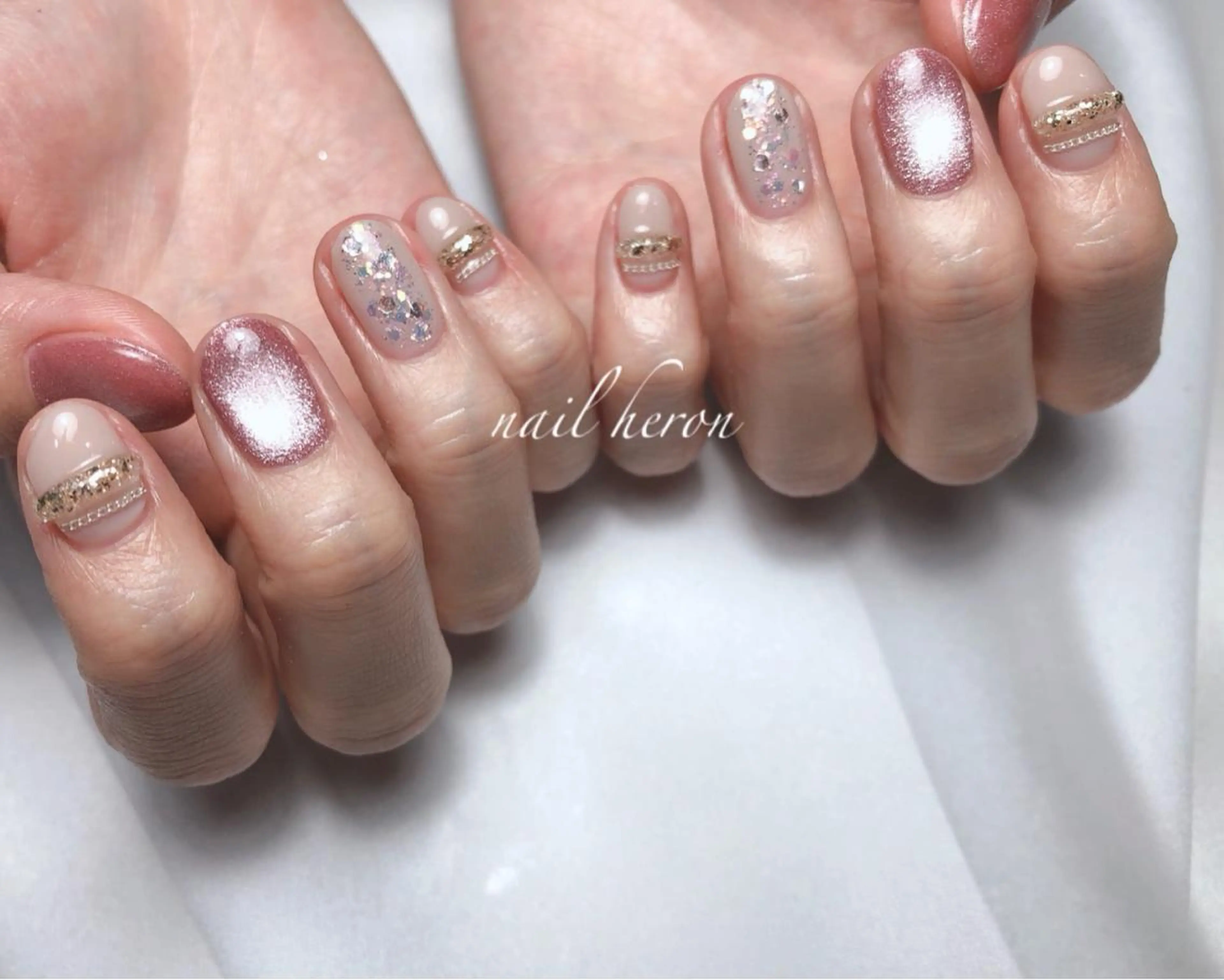 ネイル 春ネイル ハンドネイル saki_ nail heronのネイルデザイン