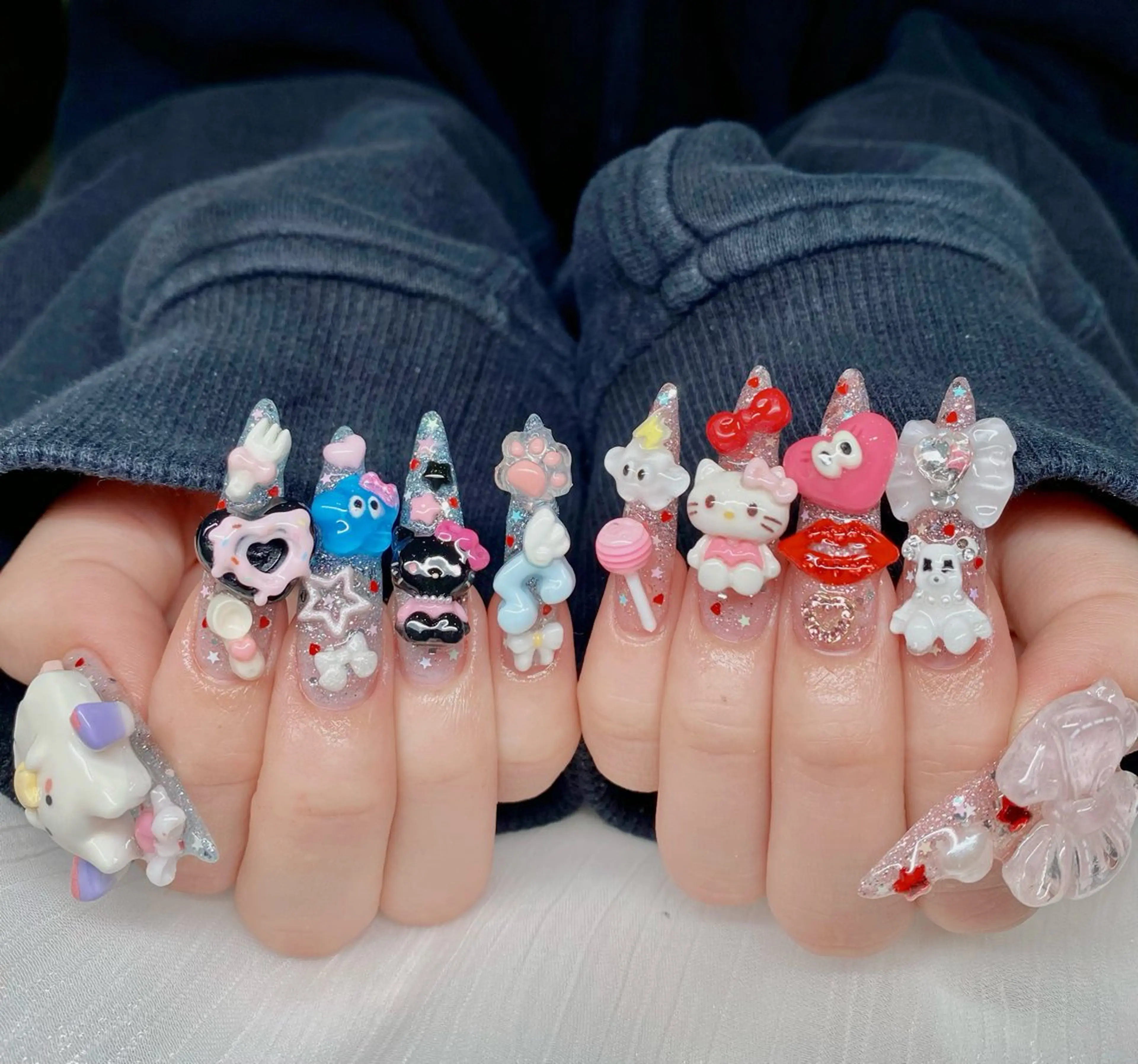 ネイル オーロラネイル チークネイル フレンチネイル 韓国ネイル マグネットネイル ANA 168 池袋のネイルデザイン