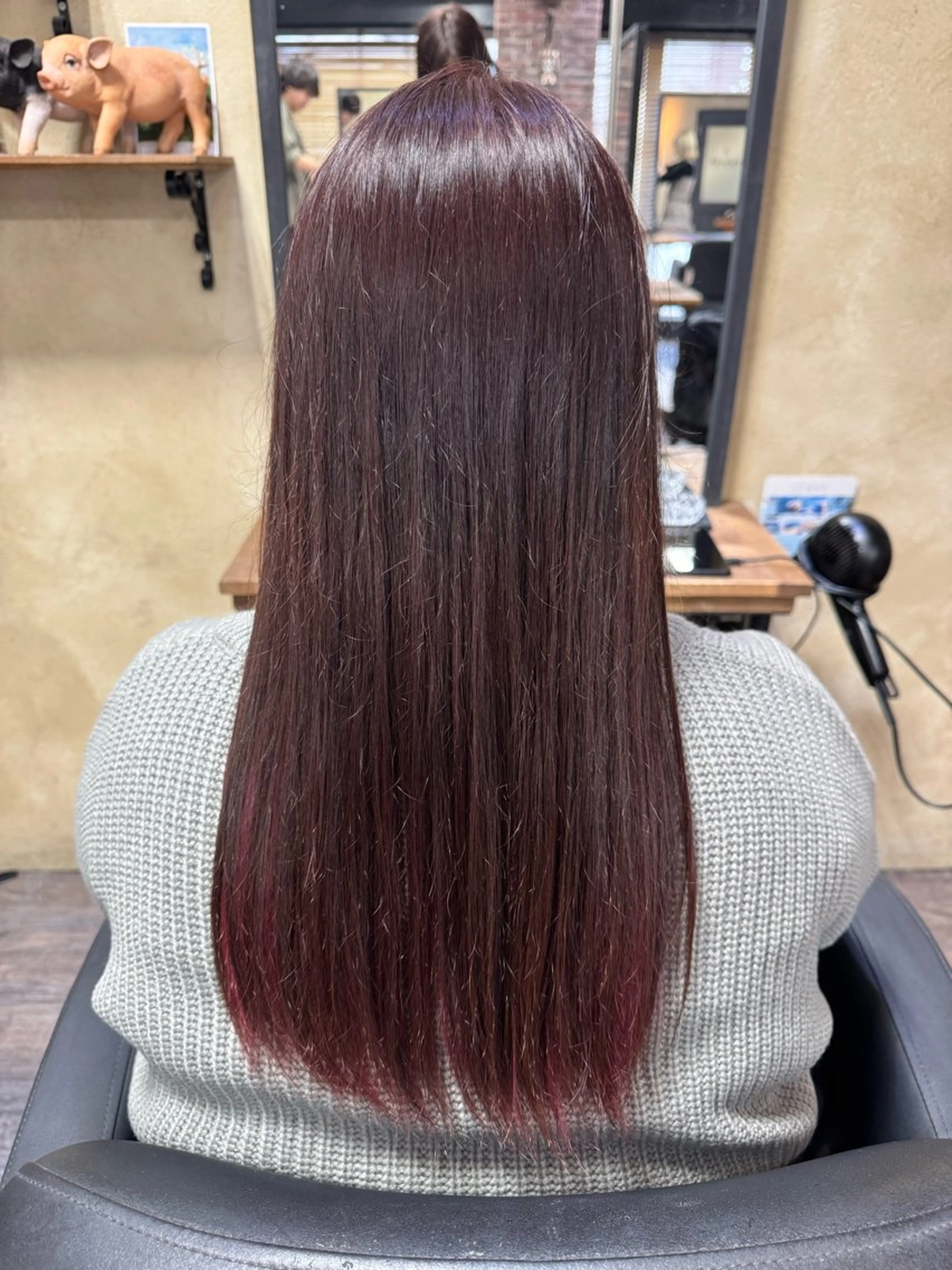 セミロング カラー ヘアカラー 艶カラー🎀 YUUKAのヘアスタイル