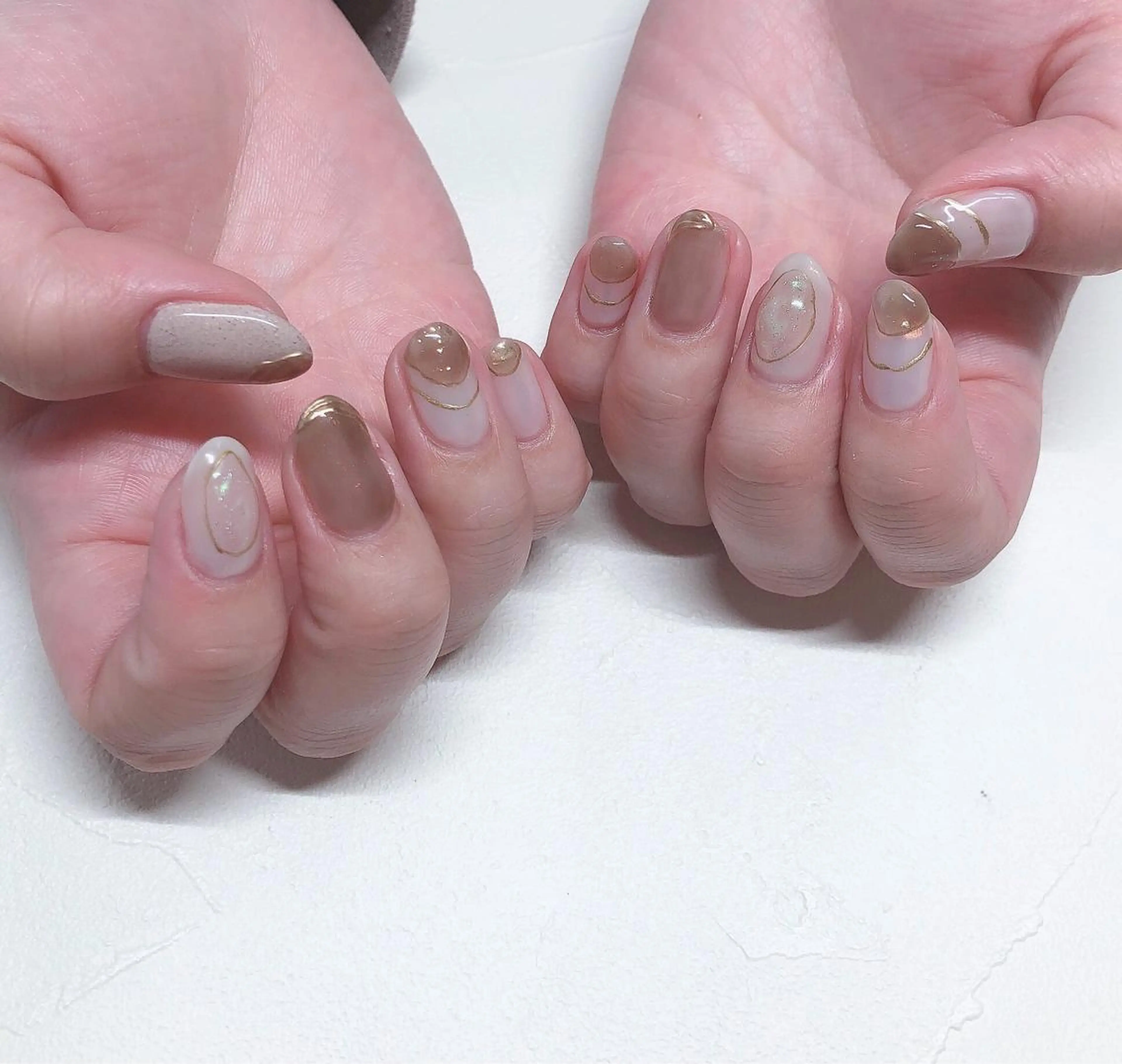 ネイル 持ち込み ニュアンスネイル ハンドネイル nails 🎀meのネイルデザイン