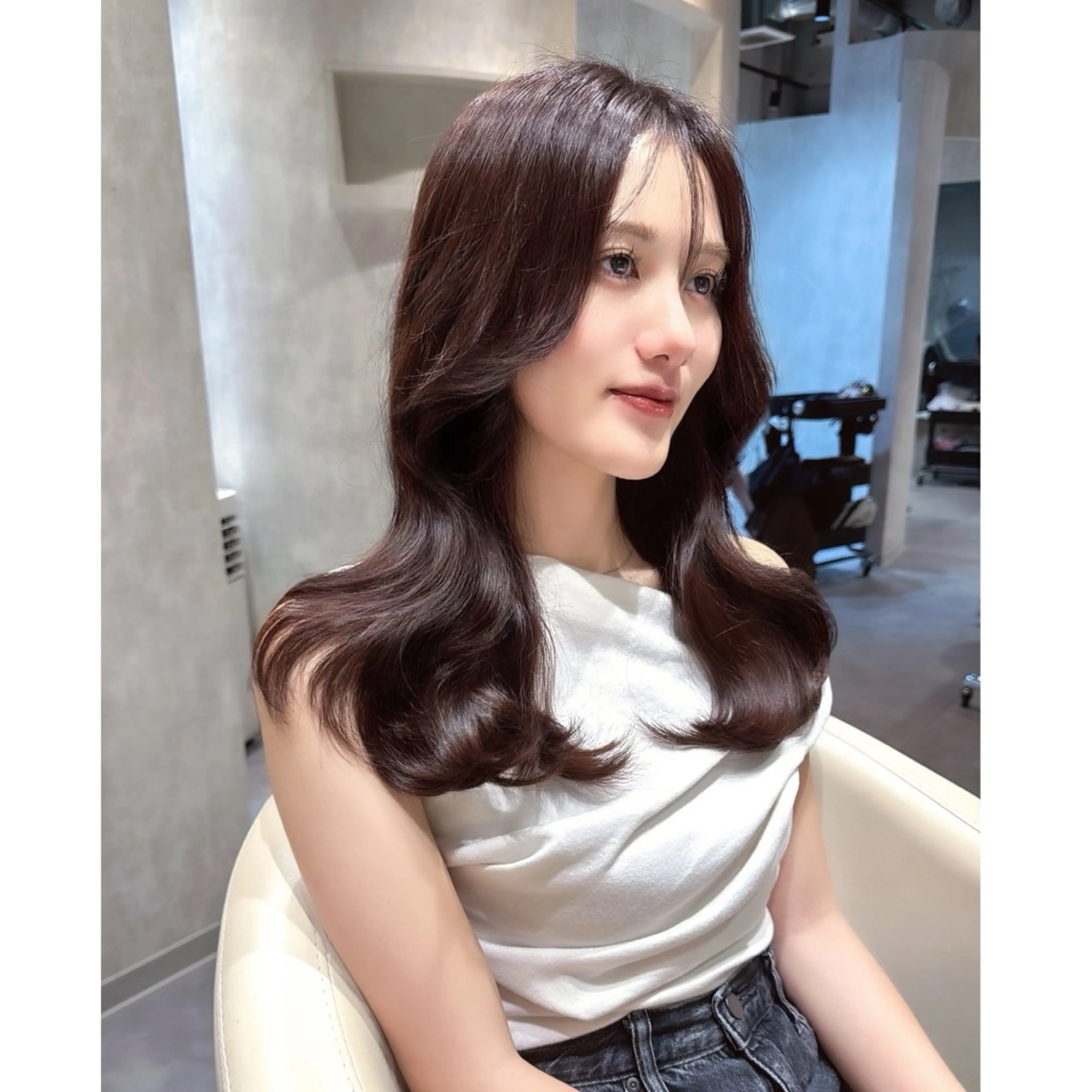 ロング カラー ブリーチ カット ヘアカラー miyu /トレンド カラー×艶髪のヘアスタイル