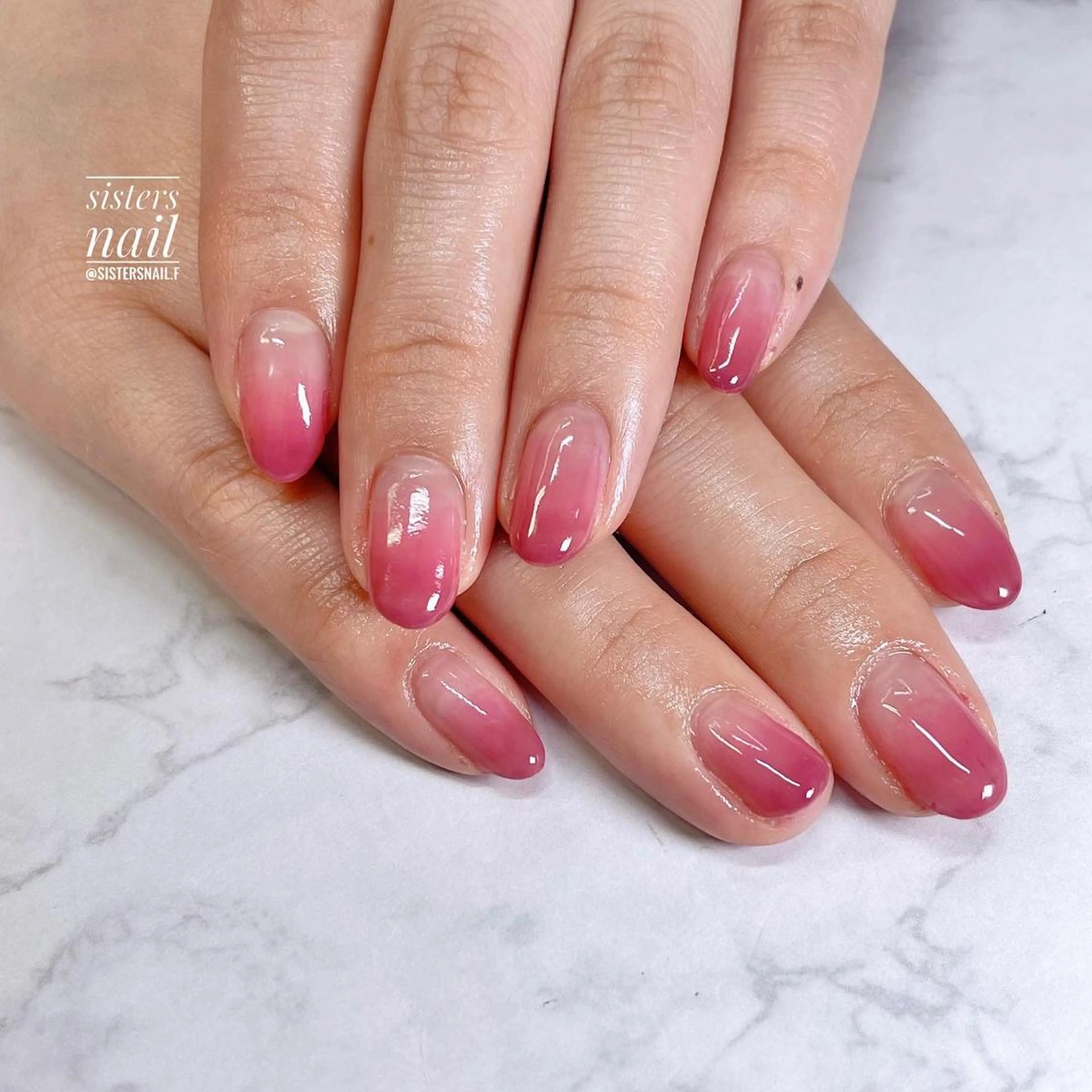 ネイル アートネイル フラワーネイル グラデーション オフィスネイル パープル sisters nail.fのネイルデザイン